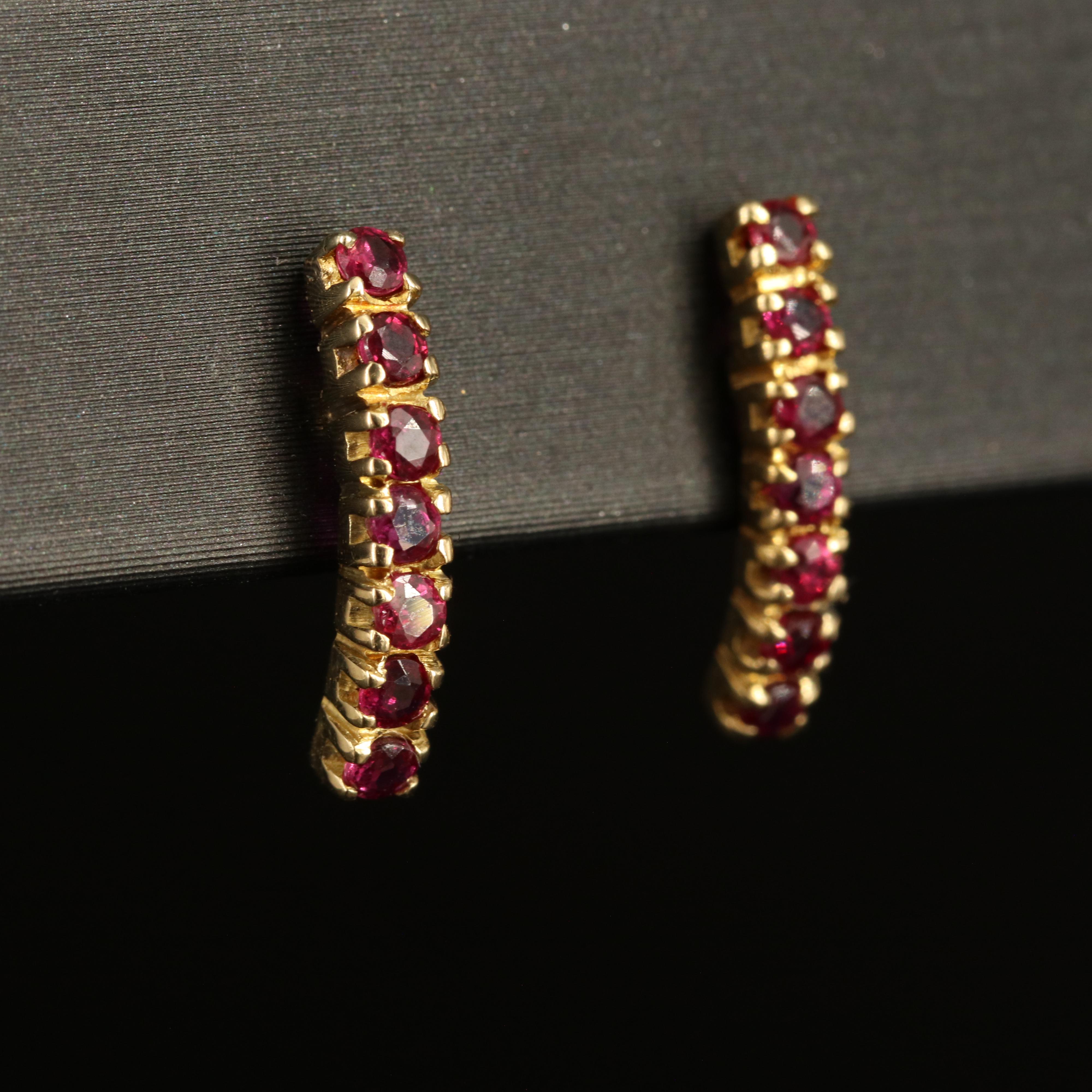 14K Ruby Earrings