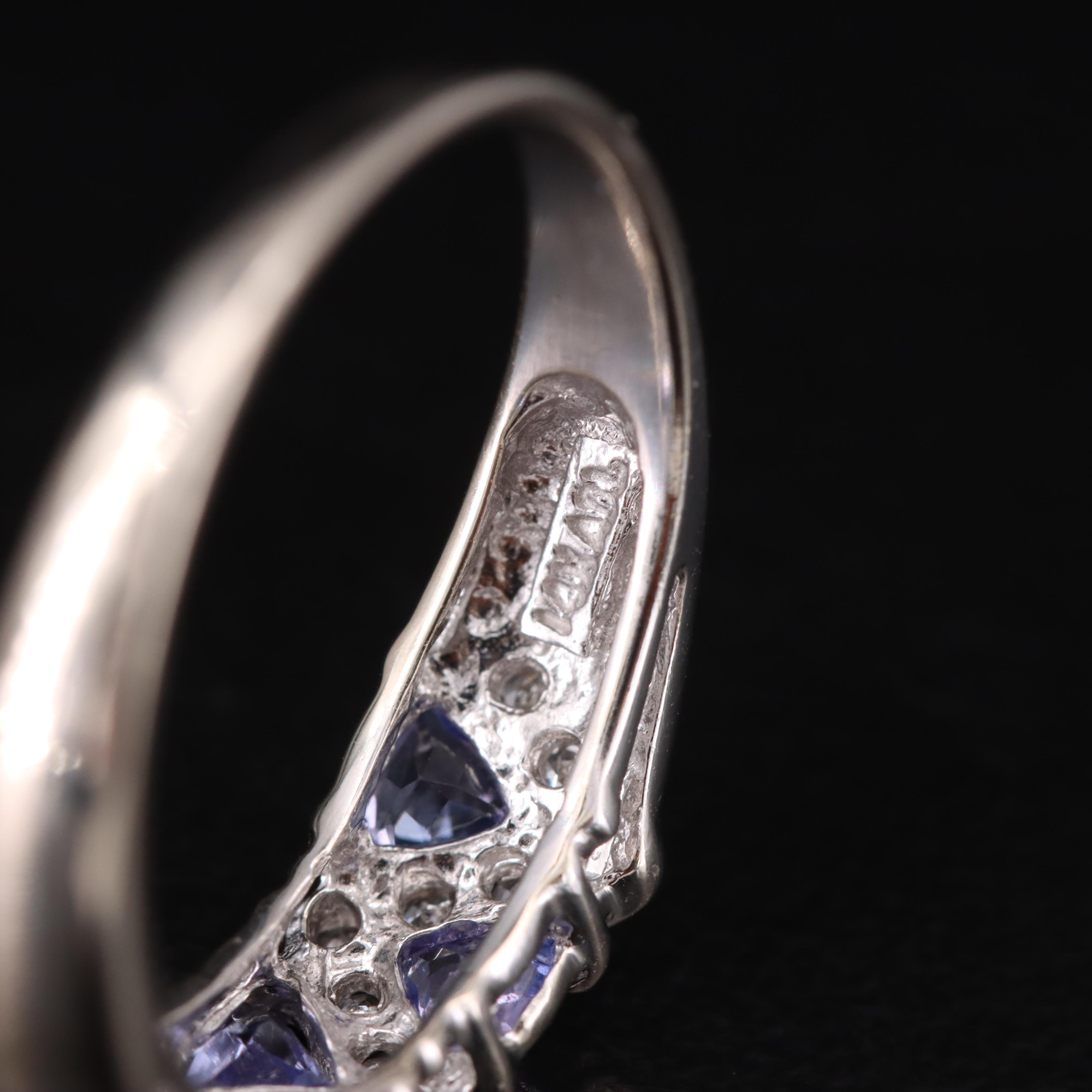 14K Tanzanite and Diamond Wave Ring