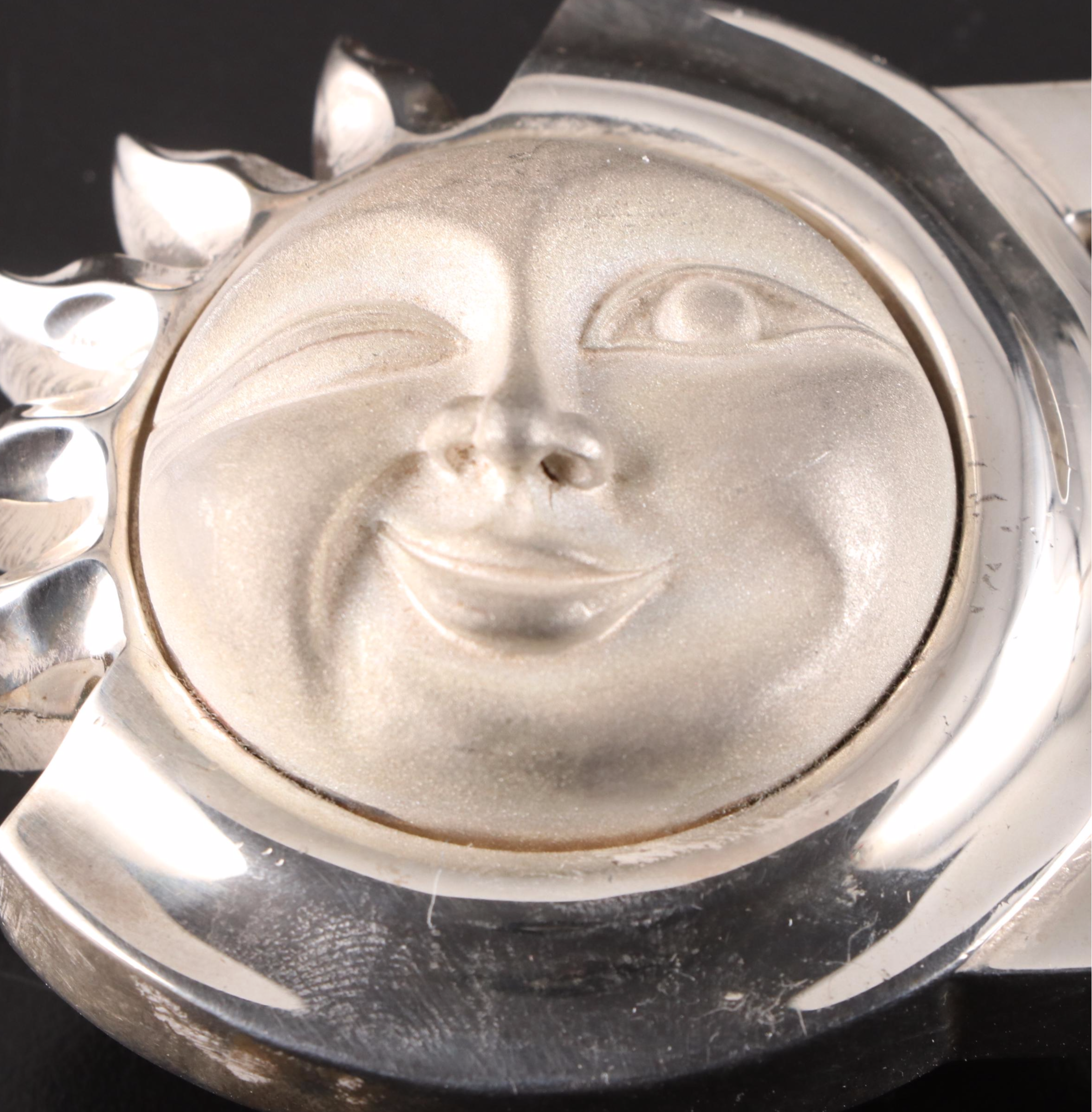 Barry Kieselstein-Cord Sterling Silver Winking Sun Belt Buckle