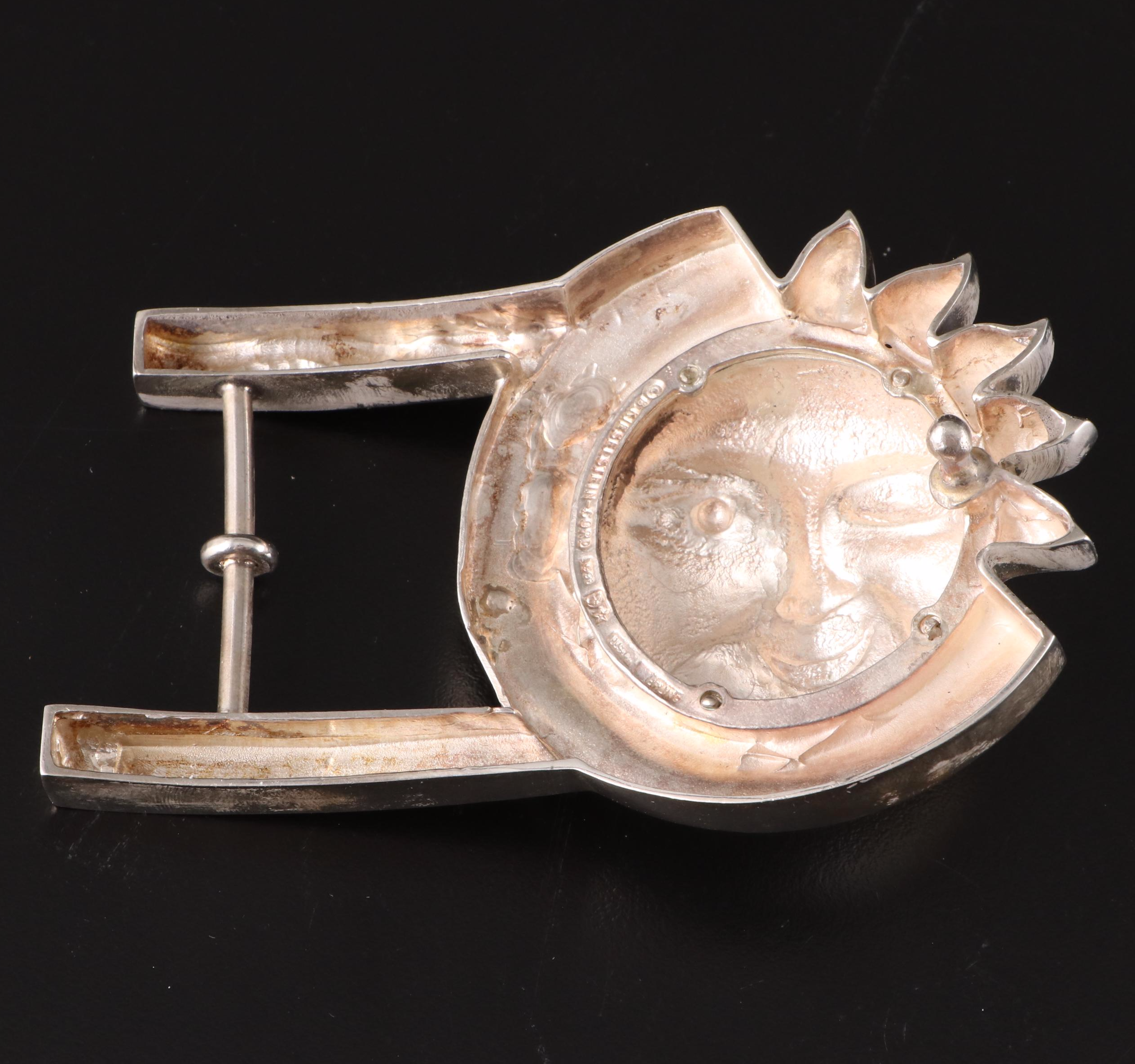 Barry Kieselstein-Cord Sterling Silver Winking Sun Belt Buckle