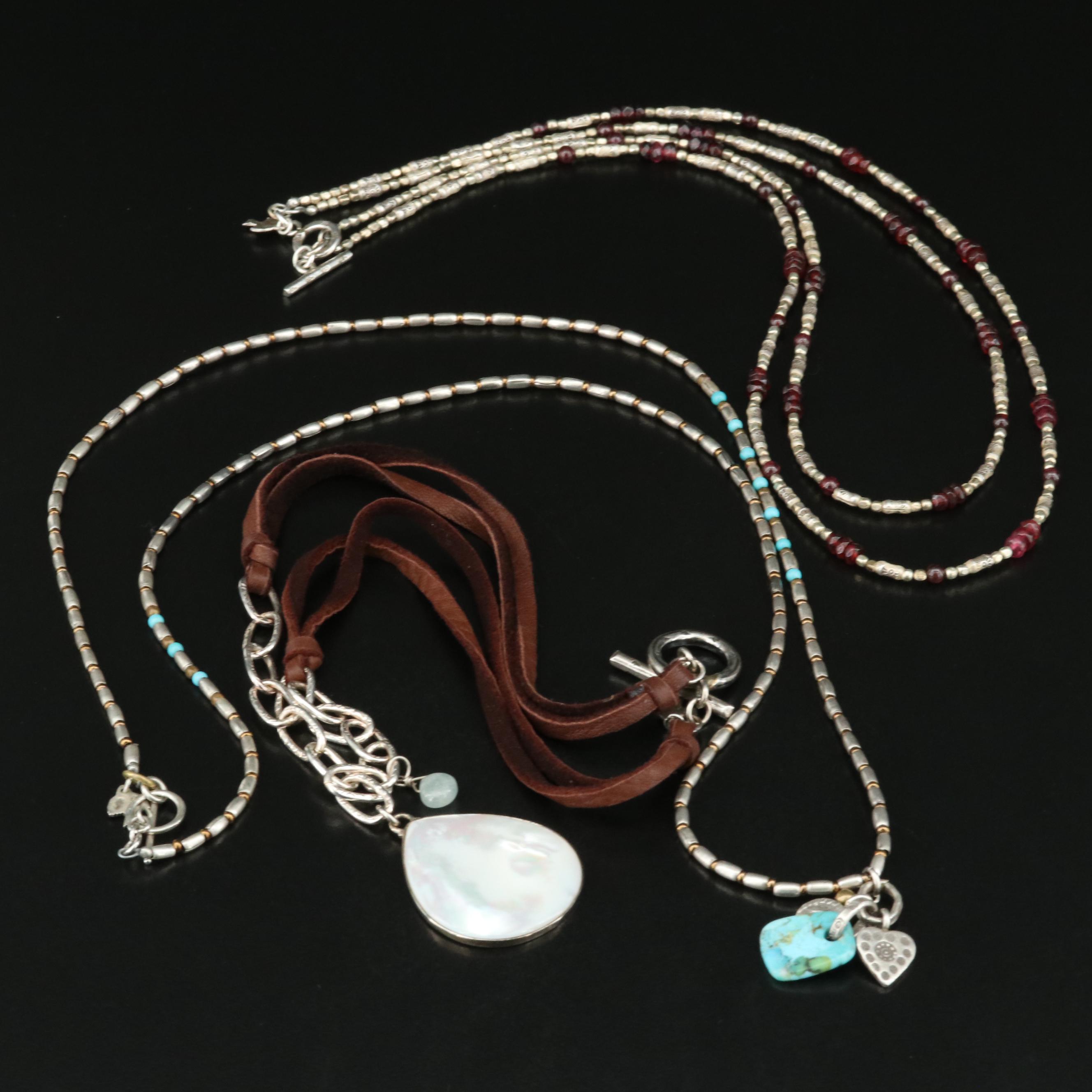 Peyote Bird Sterling Gemstone Necklaces