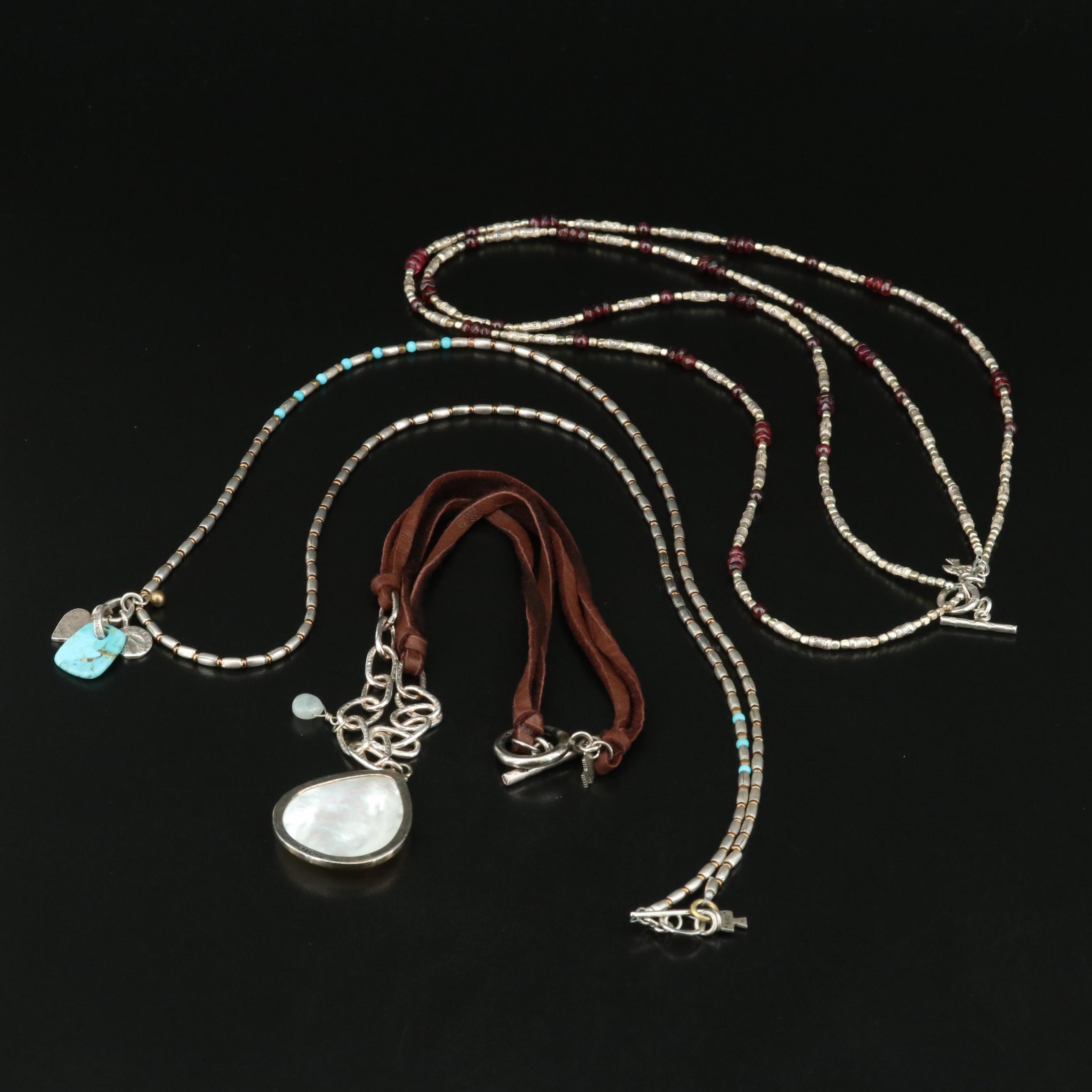 Peyote Bird Sterling Gemstone Necklaces