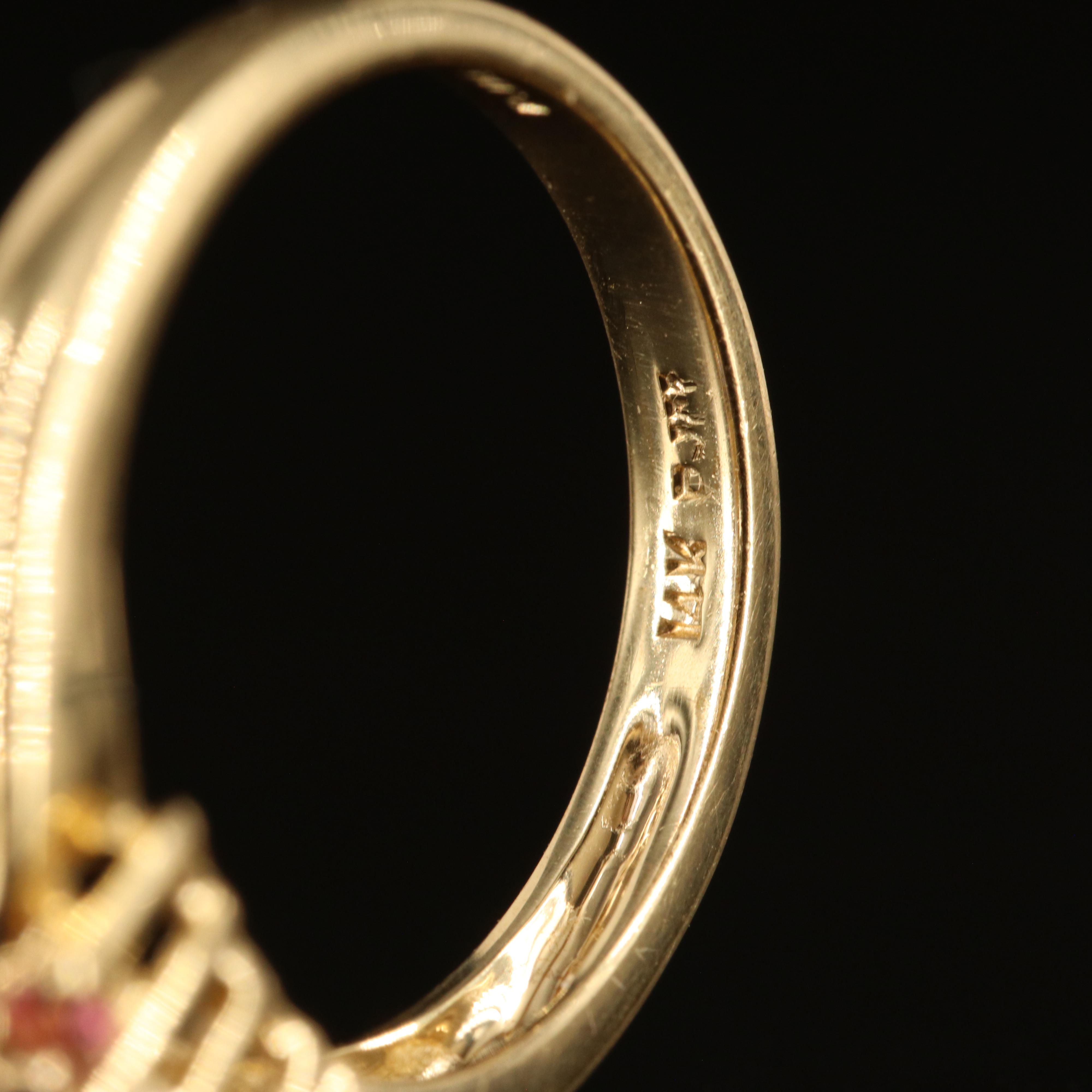 14K Tanzanite, Pink Tourmaline and Diamond Ring