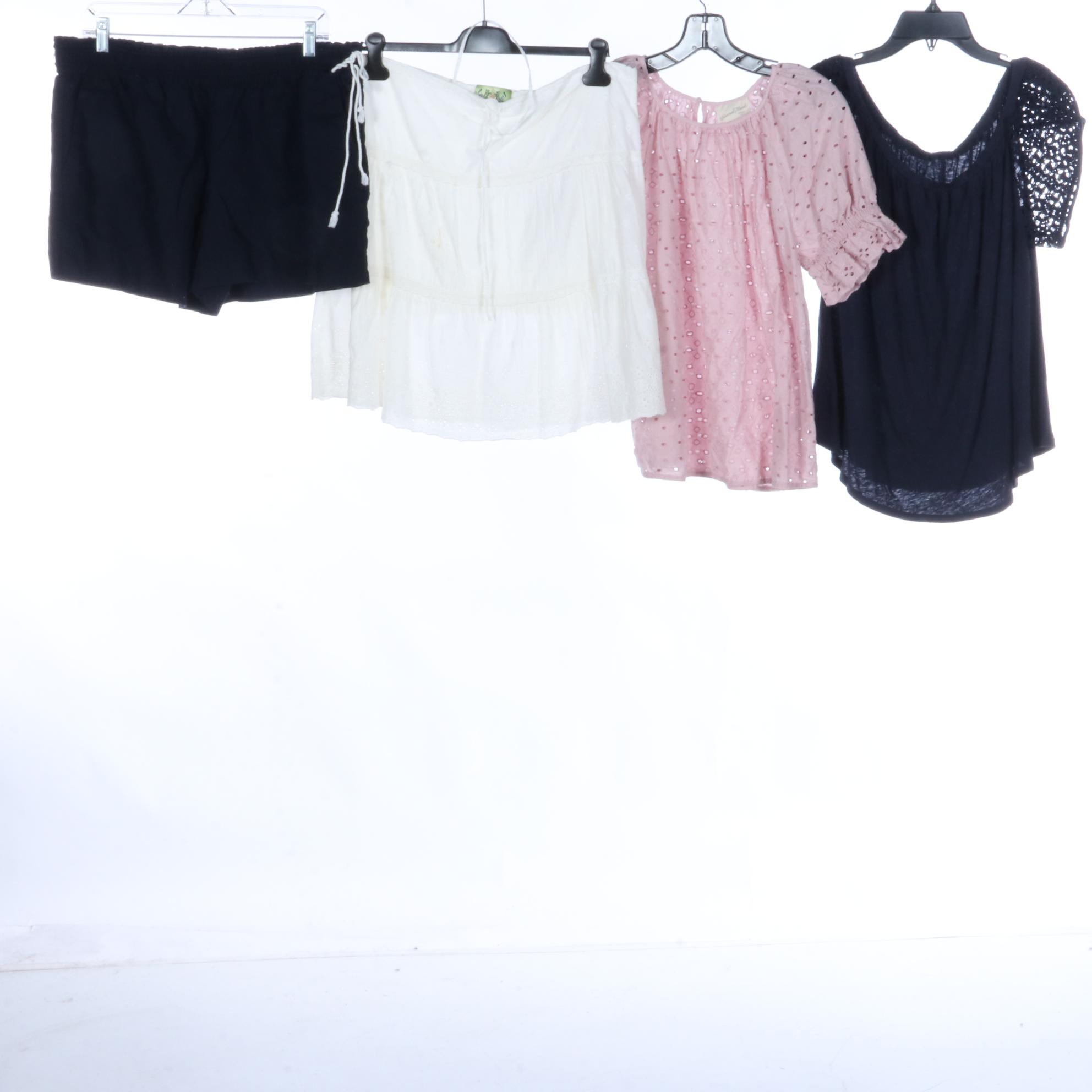 A New Day Solid T-Shirts with Juicy Couture Eyelet Skirt and More