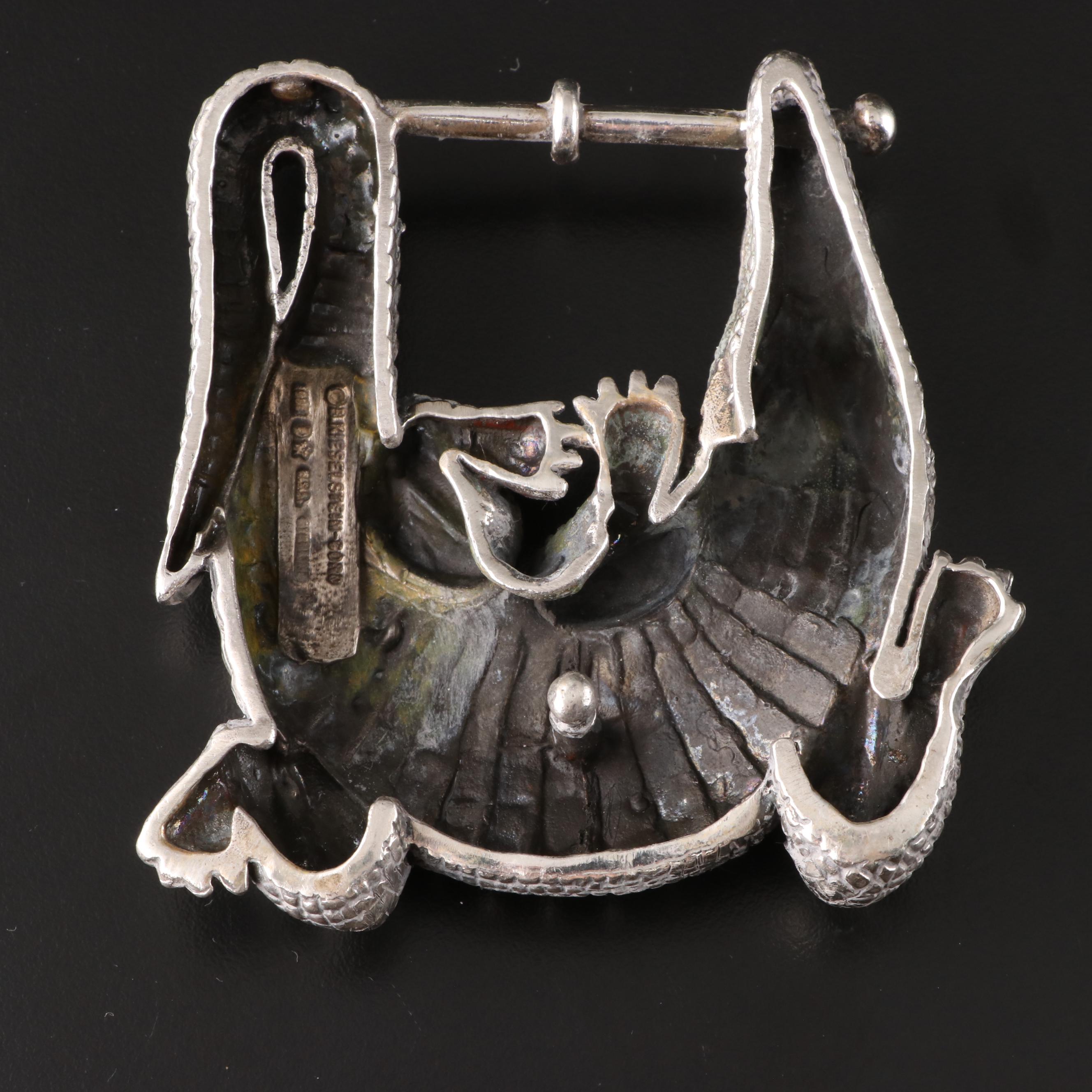 Barry Kieselstein-Cord Sterling Silver Alligator Large Belt Buckle