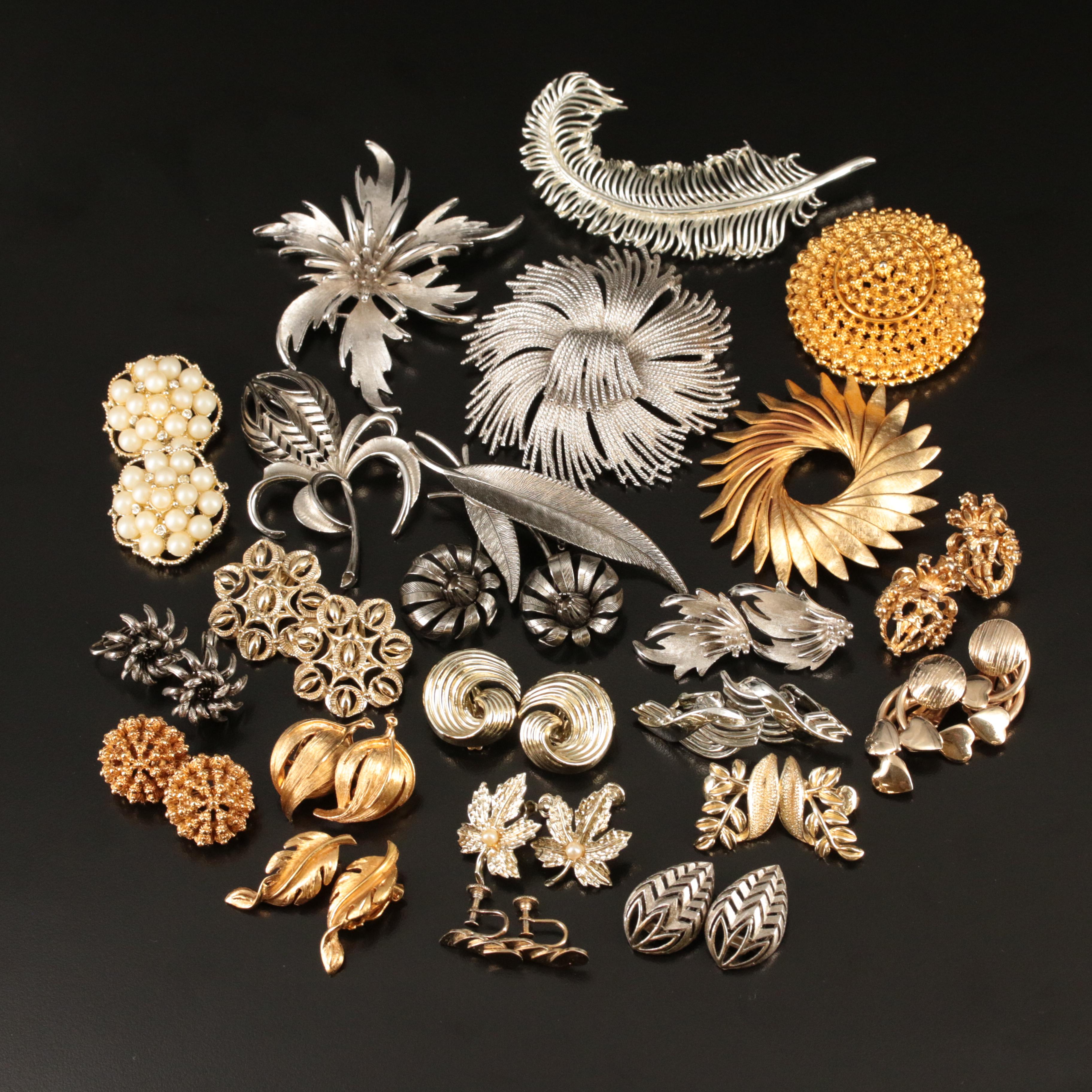 Faux Pearl Featured in Earring and Brooch Collection