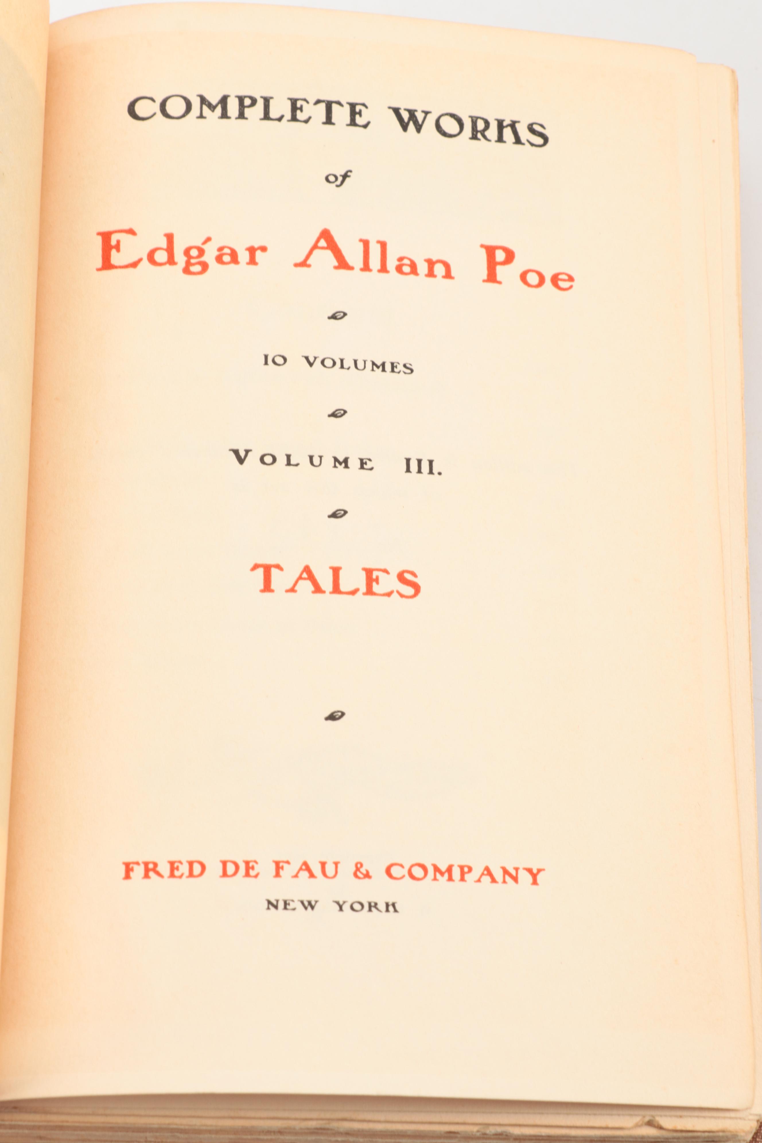Limited Edition "Complete Works of Edgar Allan Poe" Ten-Volume Set