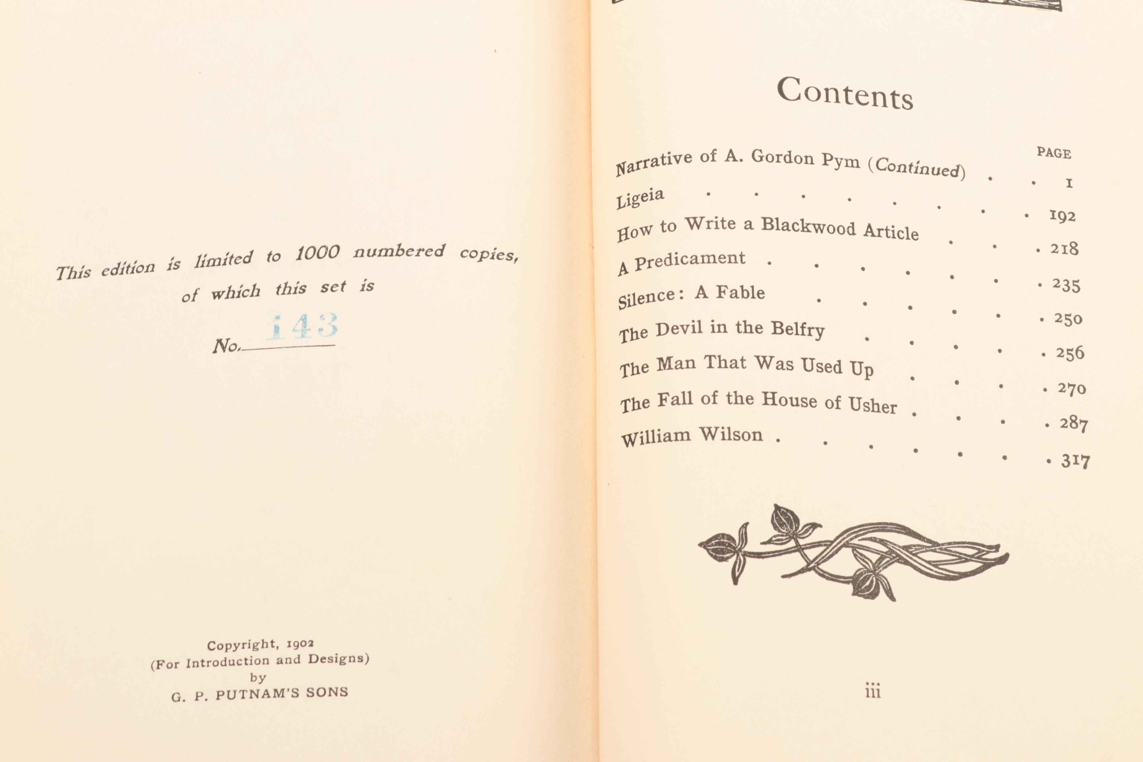 Limited Edition "Complete Works of Edgar Allan Poe" Ten-Volume Set
