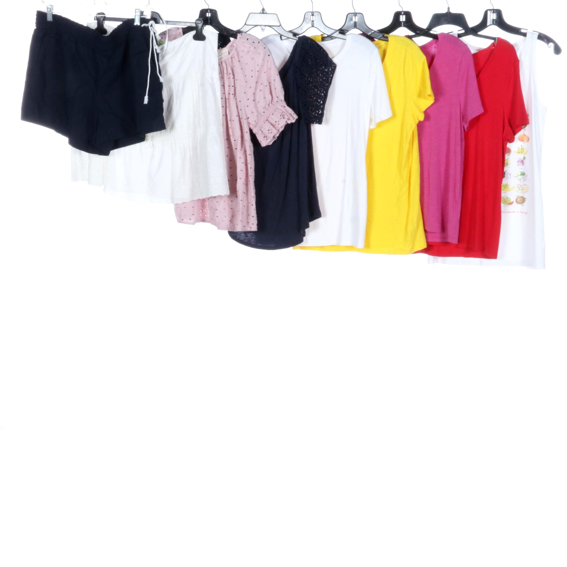 A New Day Solid T-Shirts with Juicy Couture Eyelet Skirt and More