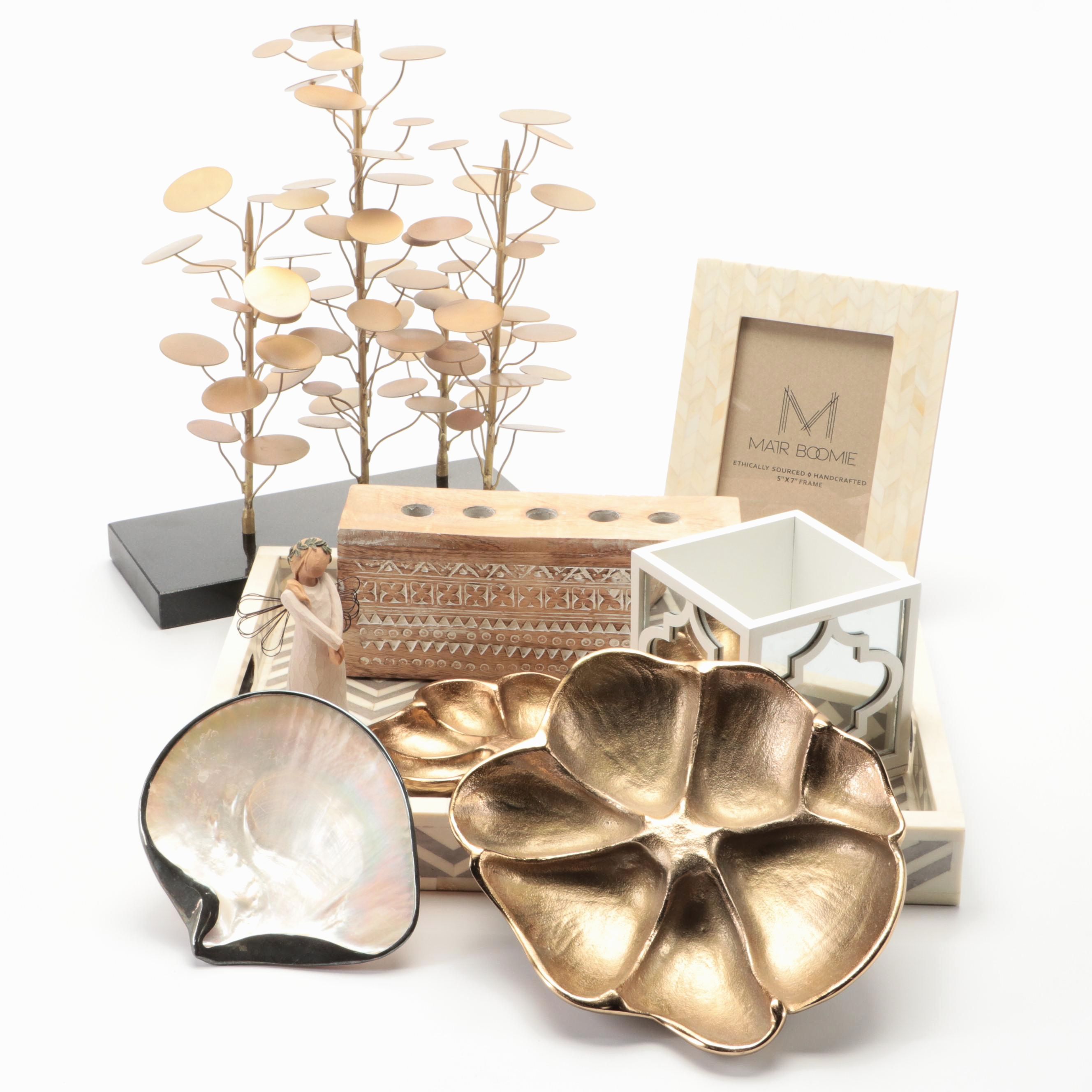 Chevron Bone Serving Tray with Rustic Contemporary Décor