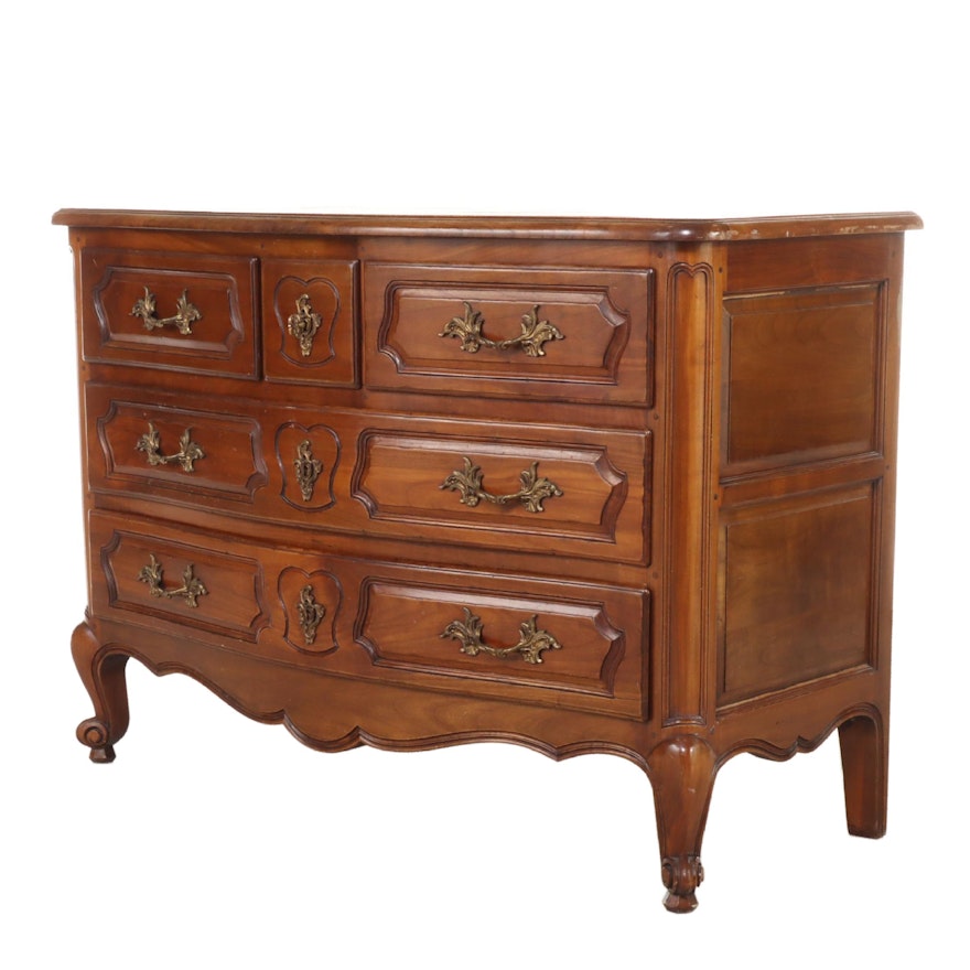 French Louis XV Style Walnut and Oak Commode