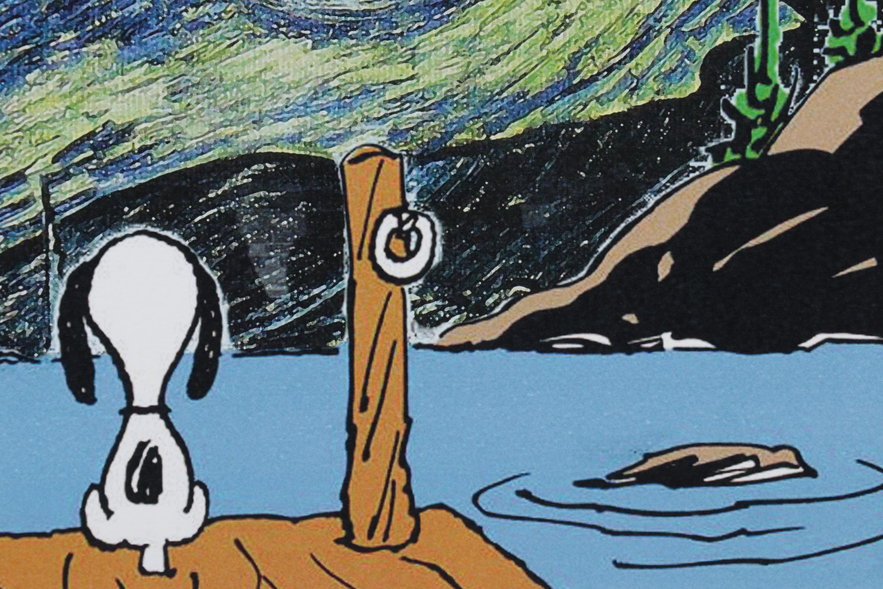 Death NYC Digital Pop Art Print "Charlie Brown and Snoopy / Starry Night"