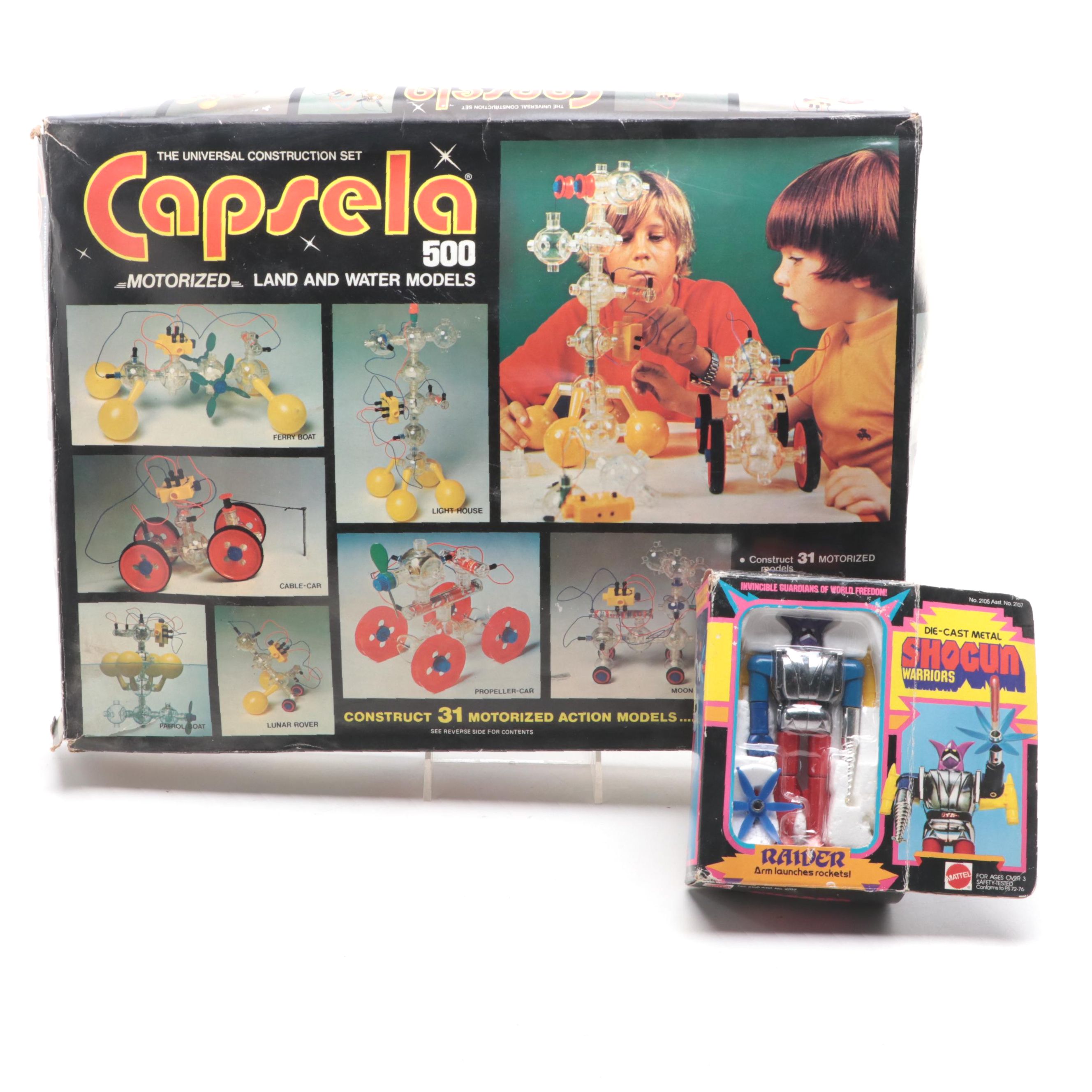 Capsela 500 Universal Construction Set and Mattel Raiver Action Figure