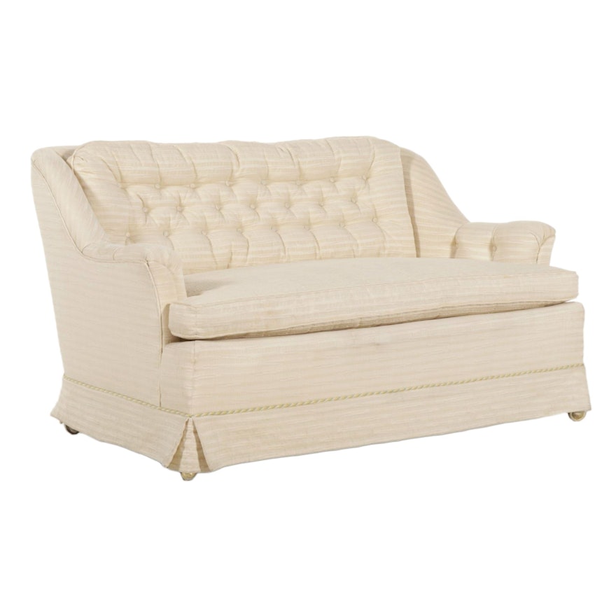Custom-Upholstered Loveseat Sofa, Mid to Late 20th Century