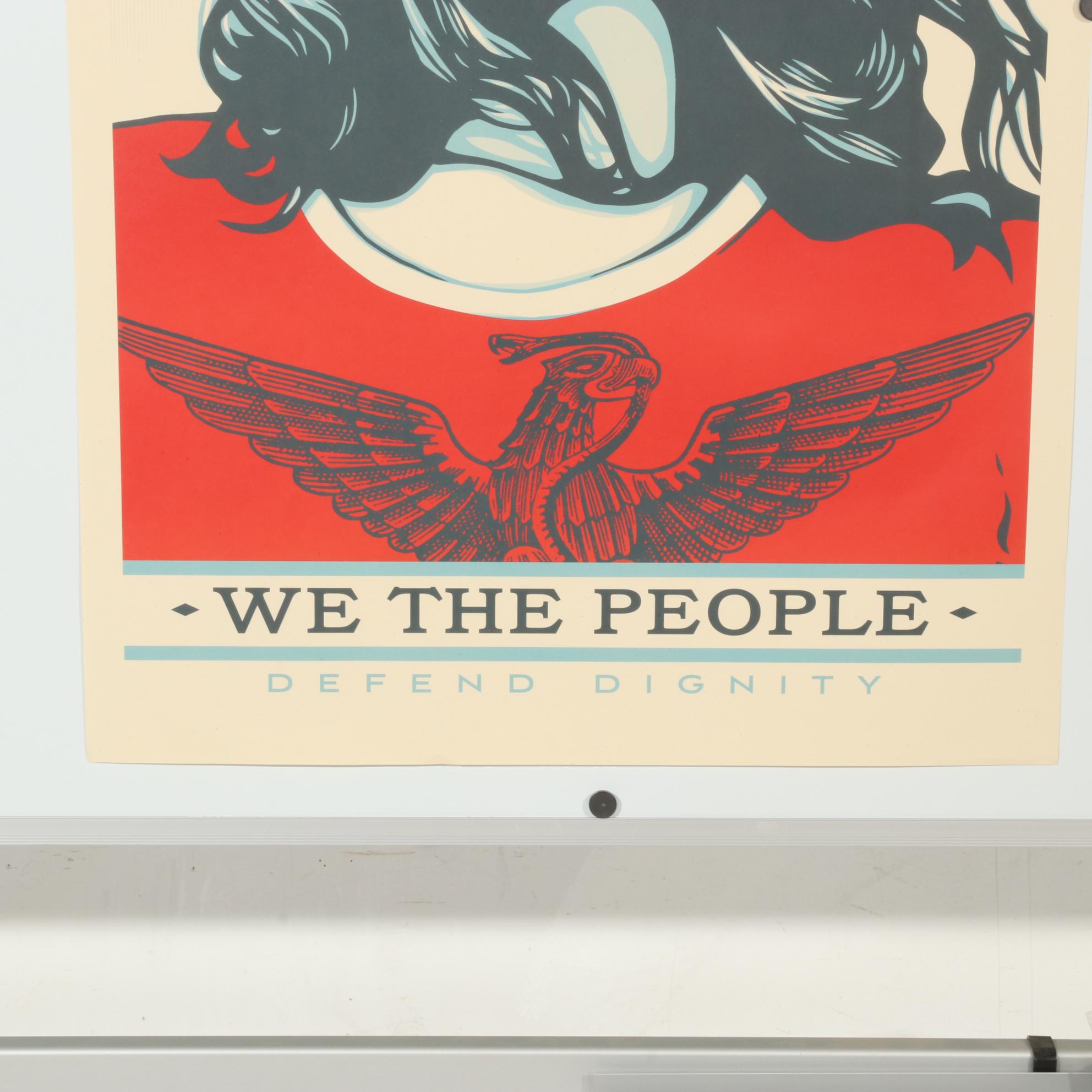 Shepard Fairey for Amplifier Offset Poster "We the People: Defend Dignity"