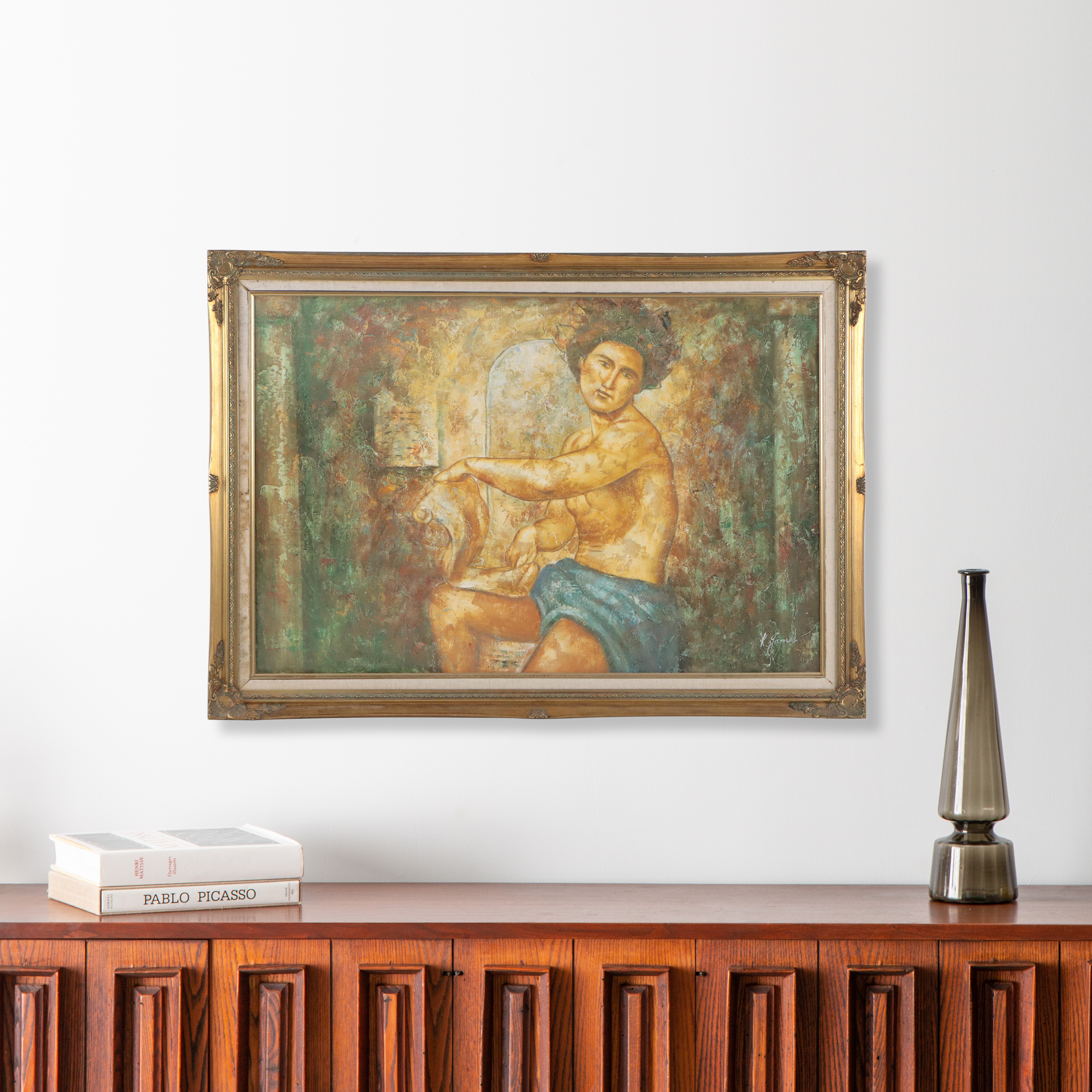 K. James Acrylic Painting of Figure