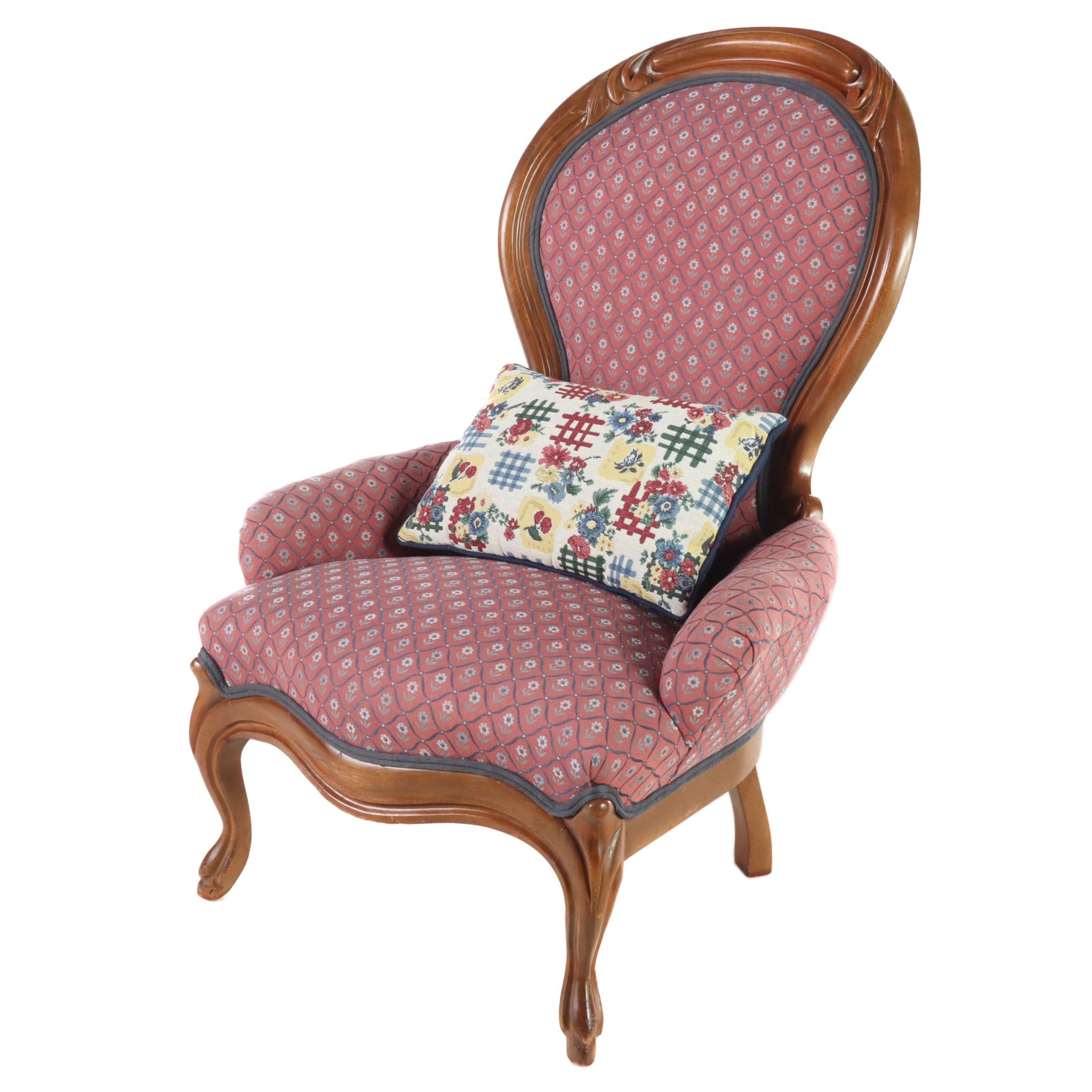Victorian Furniture Corp. Rococo Revival Style Mahogany Armchair, 20th Century