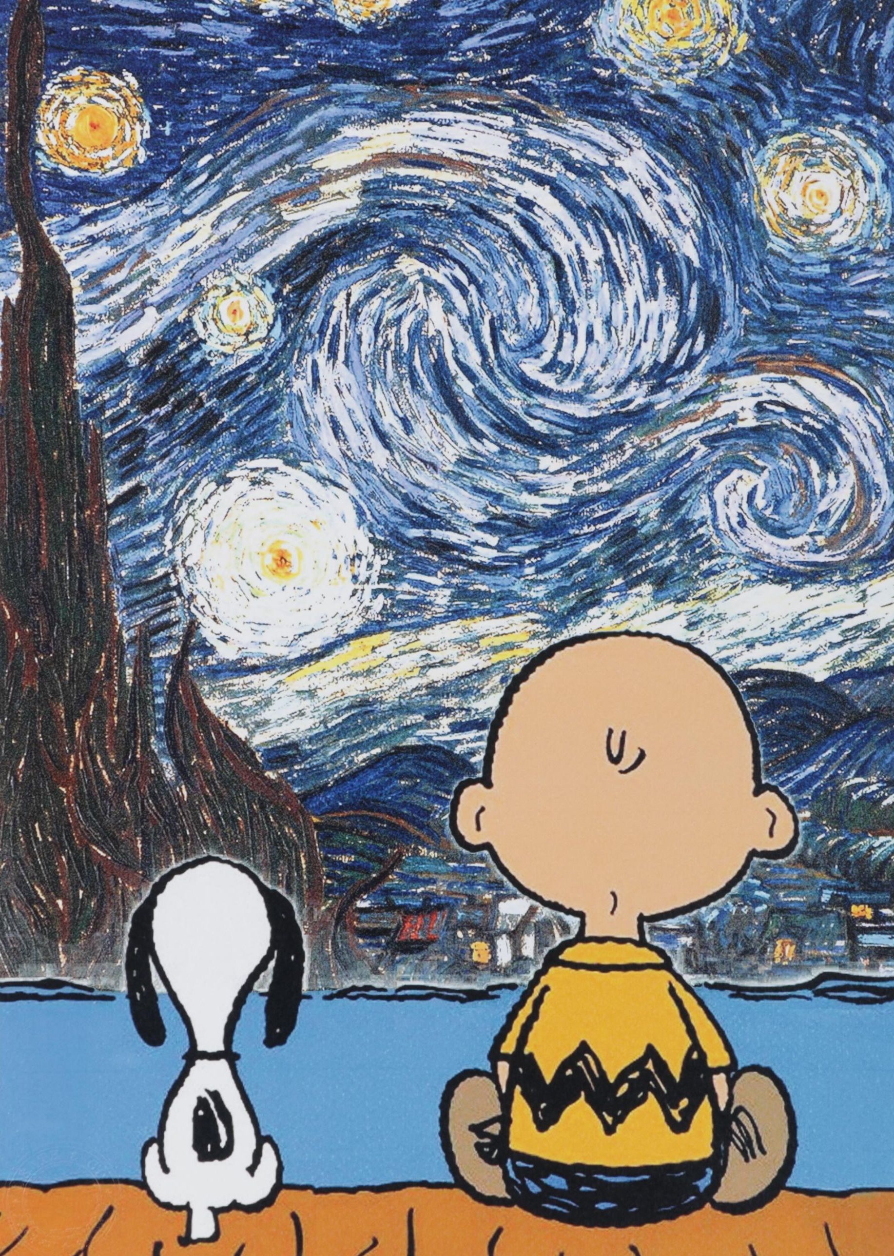 Death NYC Digital Pop Art Print "Snoopy and Charlie Brown / Starry Night"