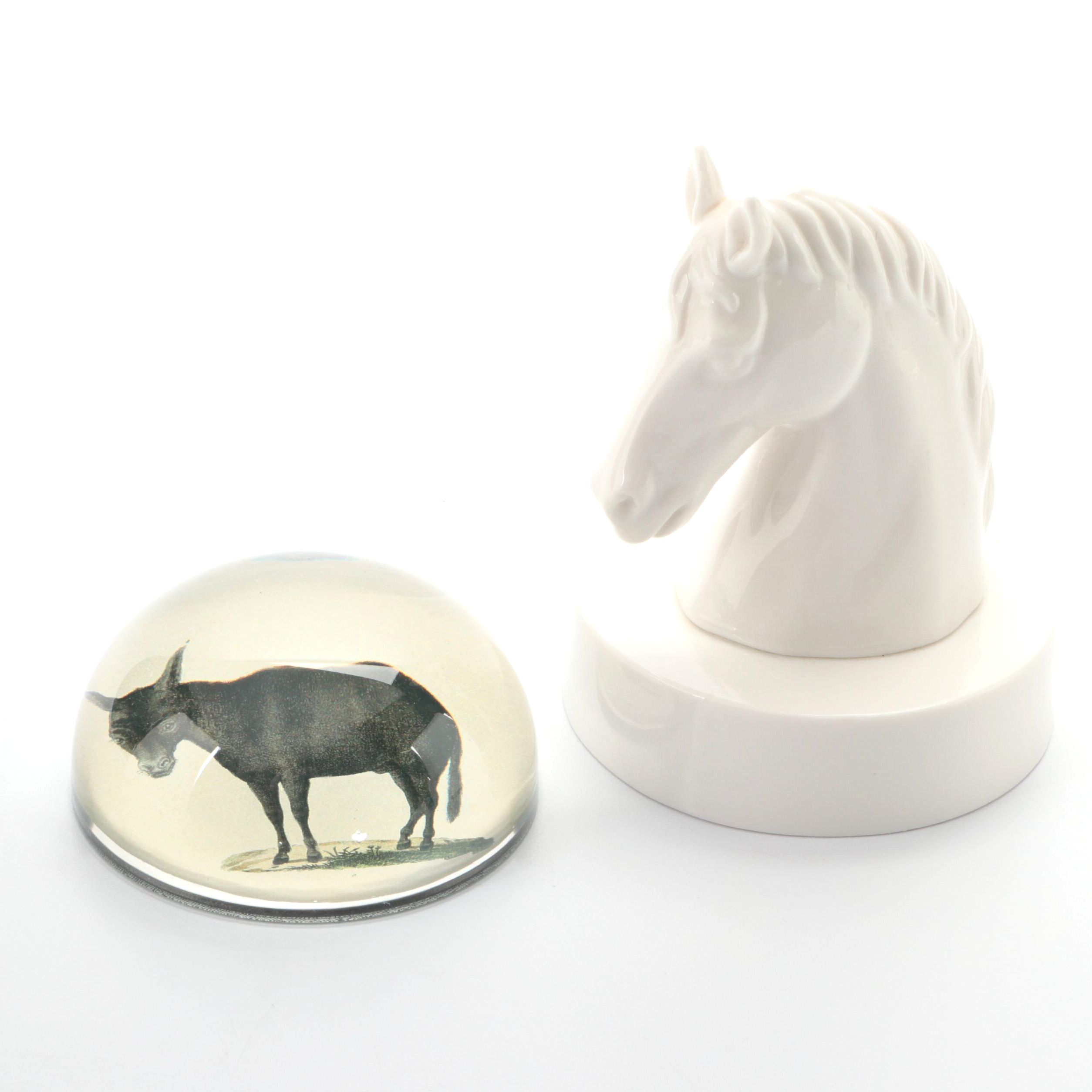 John Derian Paperweight, Coronet Snaffle Bit, Other  Equestrian Décor