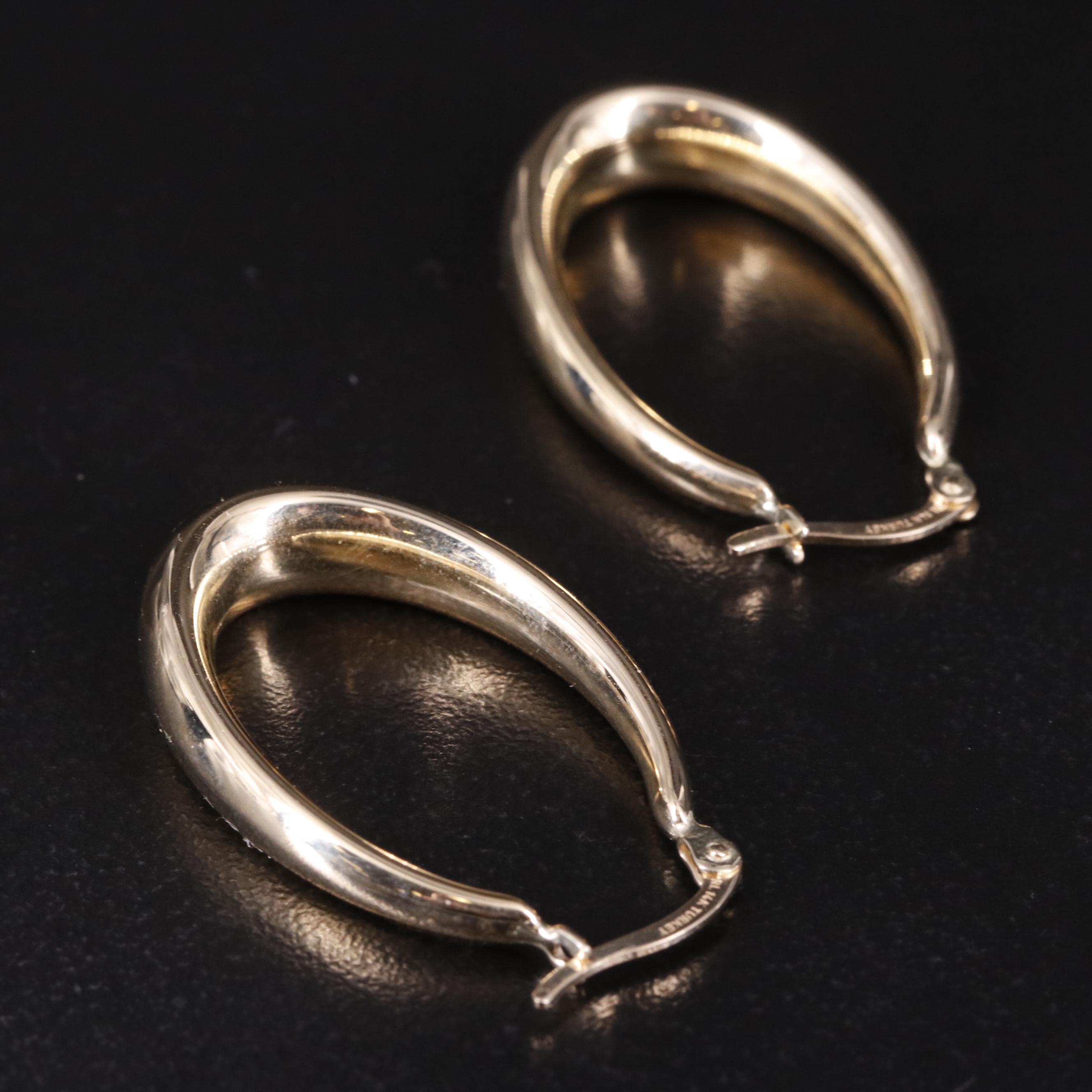 14K Oval Hoop Earrings