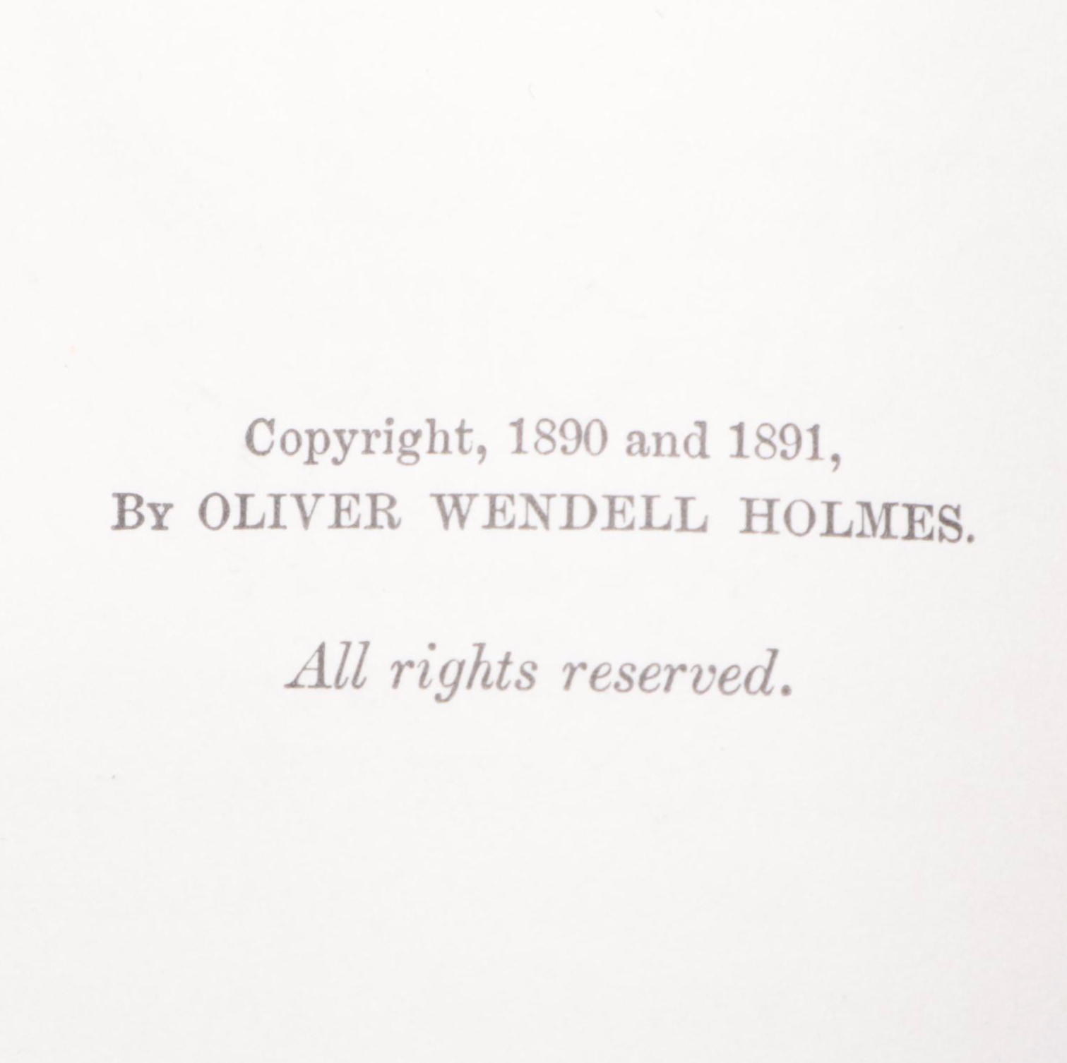 "Over the Teacups" Two-Volume Set and More by Oliver Wendell Holmes