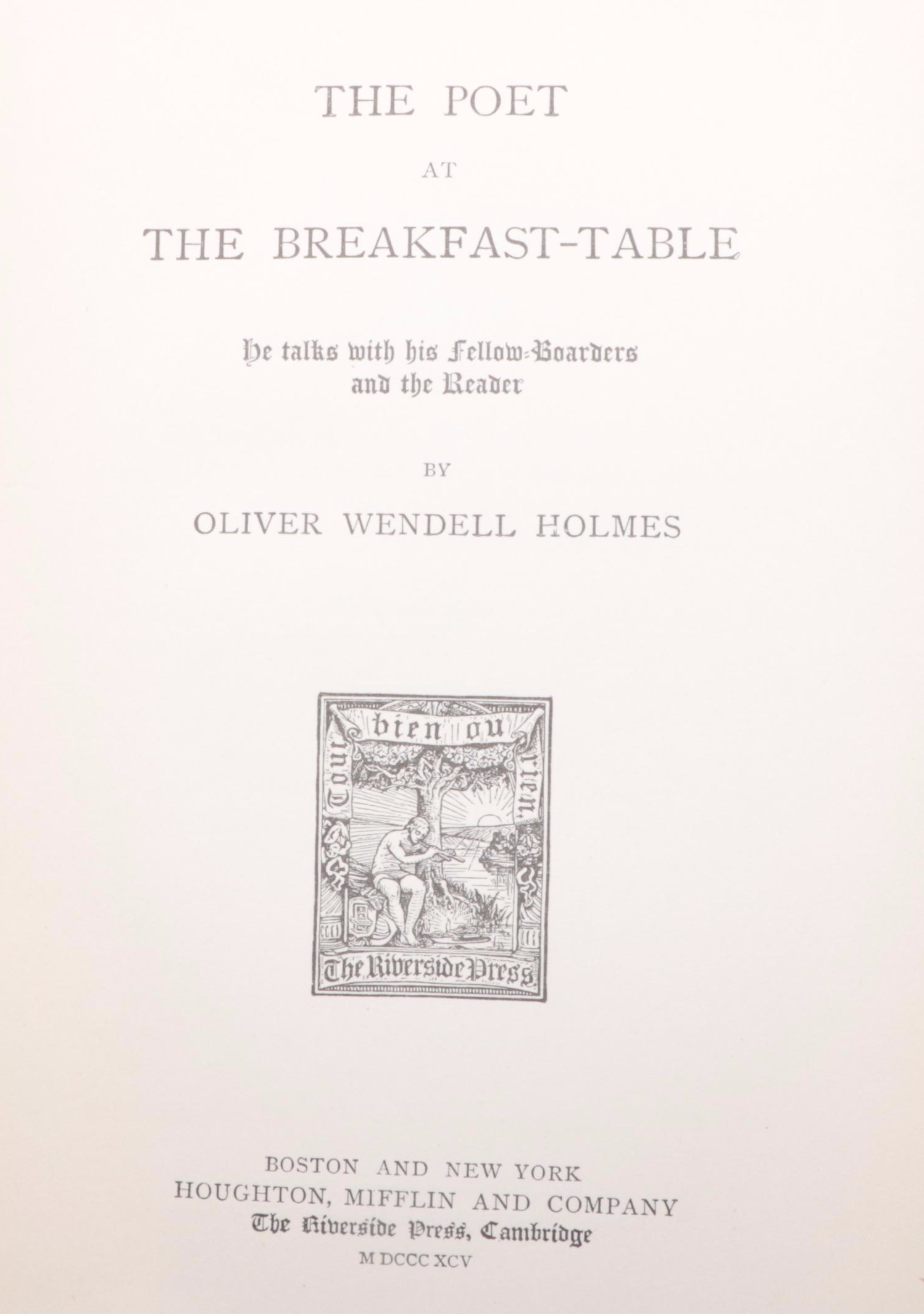 "Over the Teacups" Two-Volume Set and More by Oliver Wendell Holmes