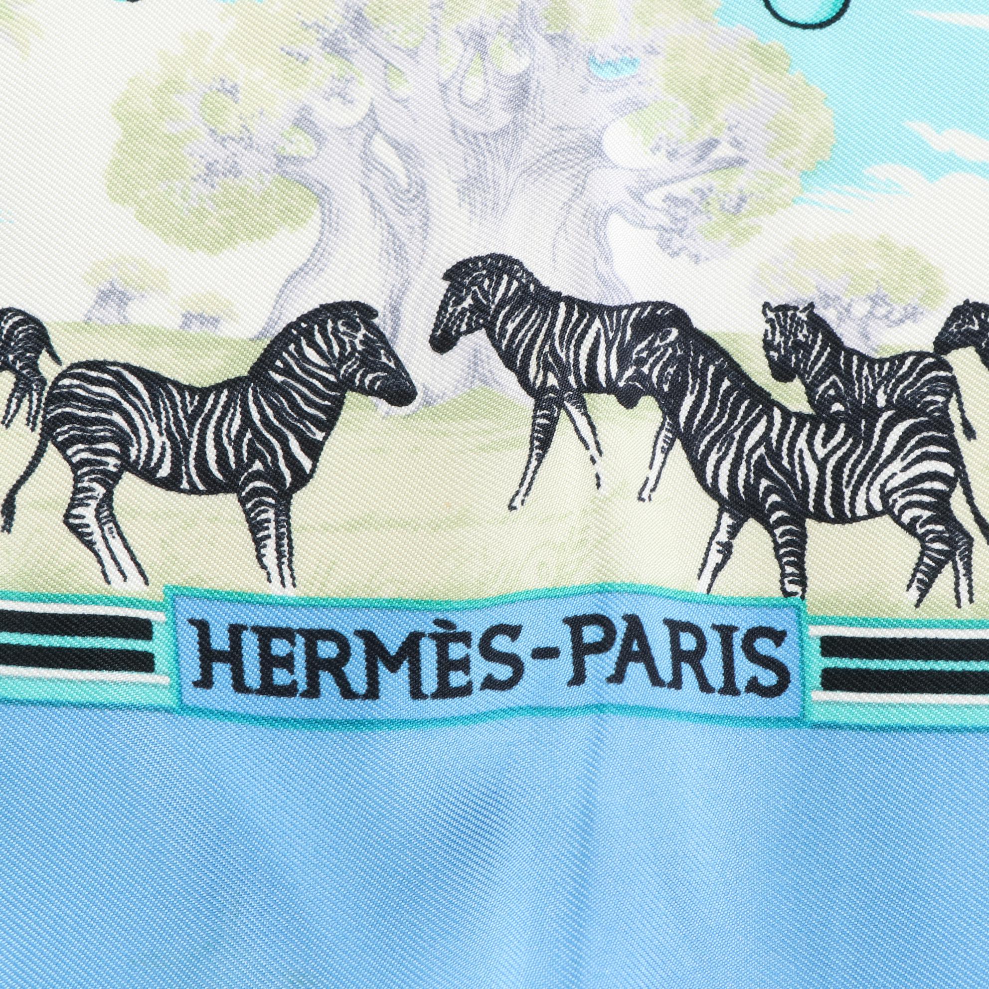 Hermès "Tropiques" Scarf 90 in Silk Twill