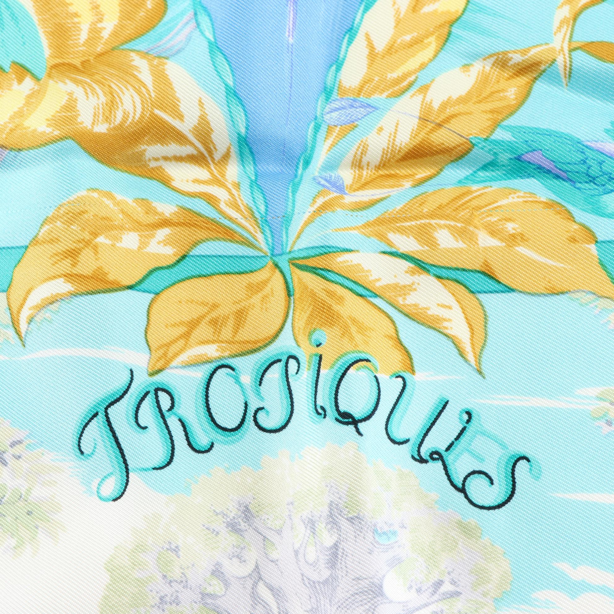 Hermès "Tropiques" Scarf 90 in Silk Twill