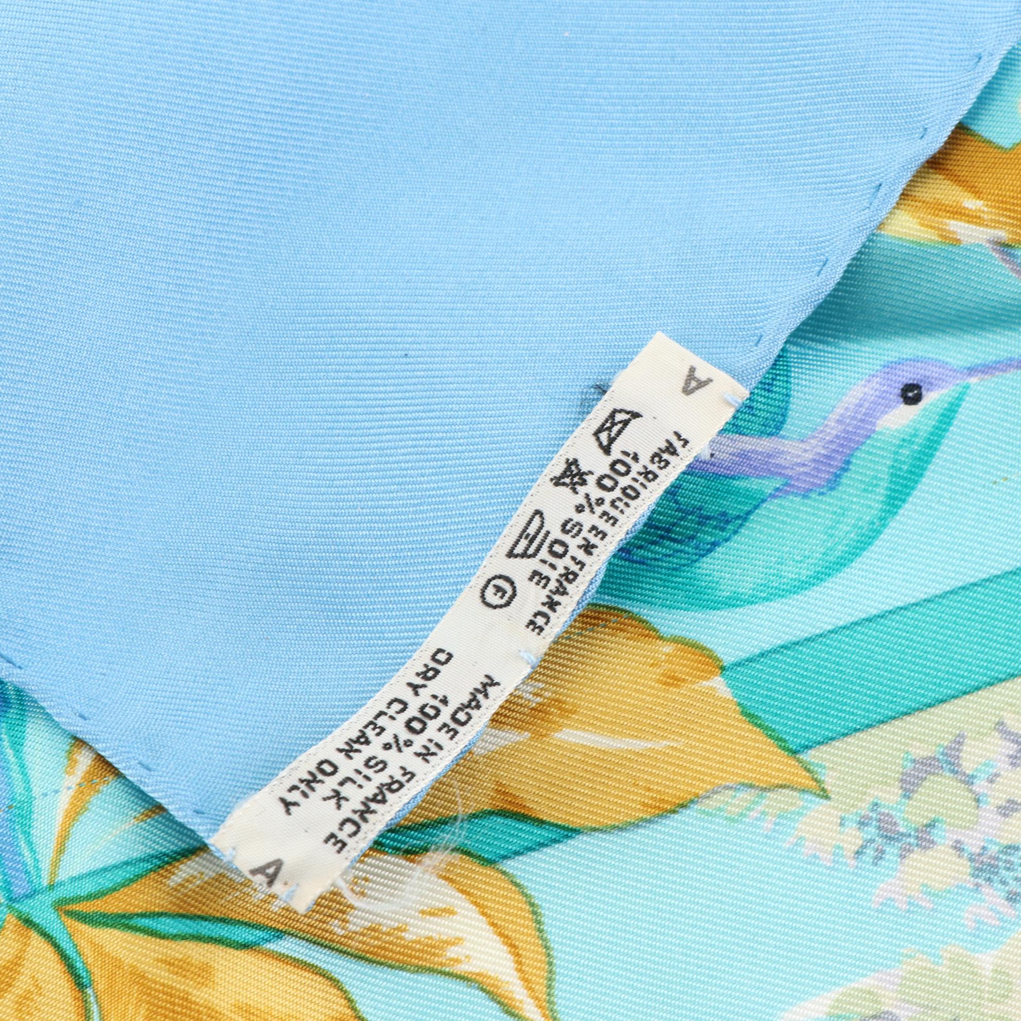 Hermès "Tropiques" Scarf 90 in Silk Twill