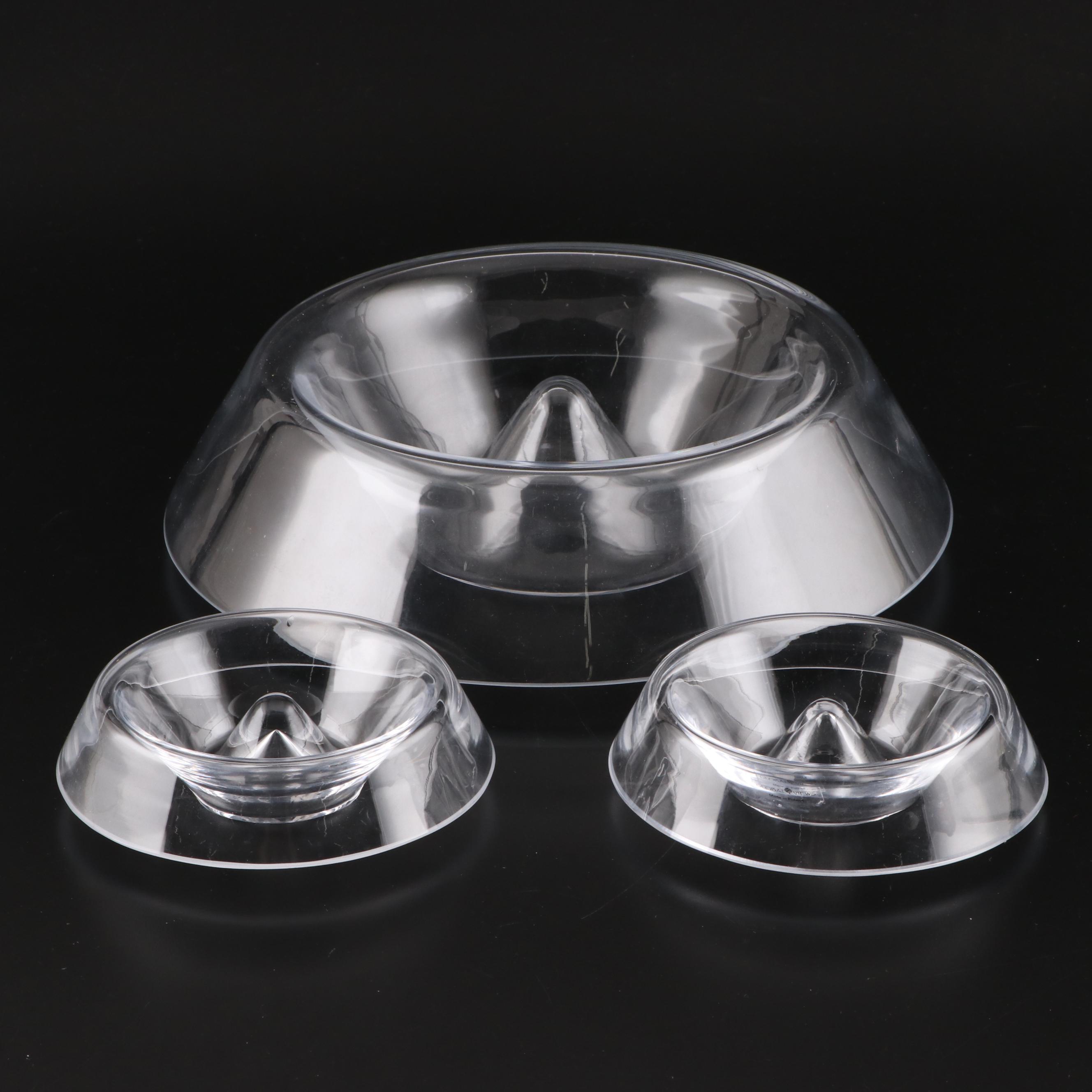 Global Views Clear Blown Glass Bowls with Spiral Stepped Metal Box