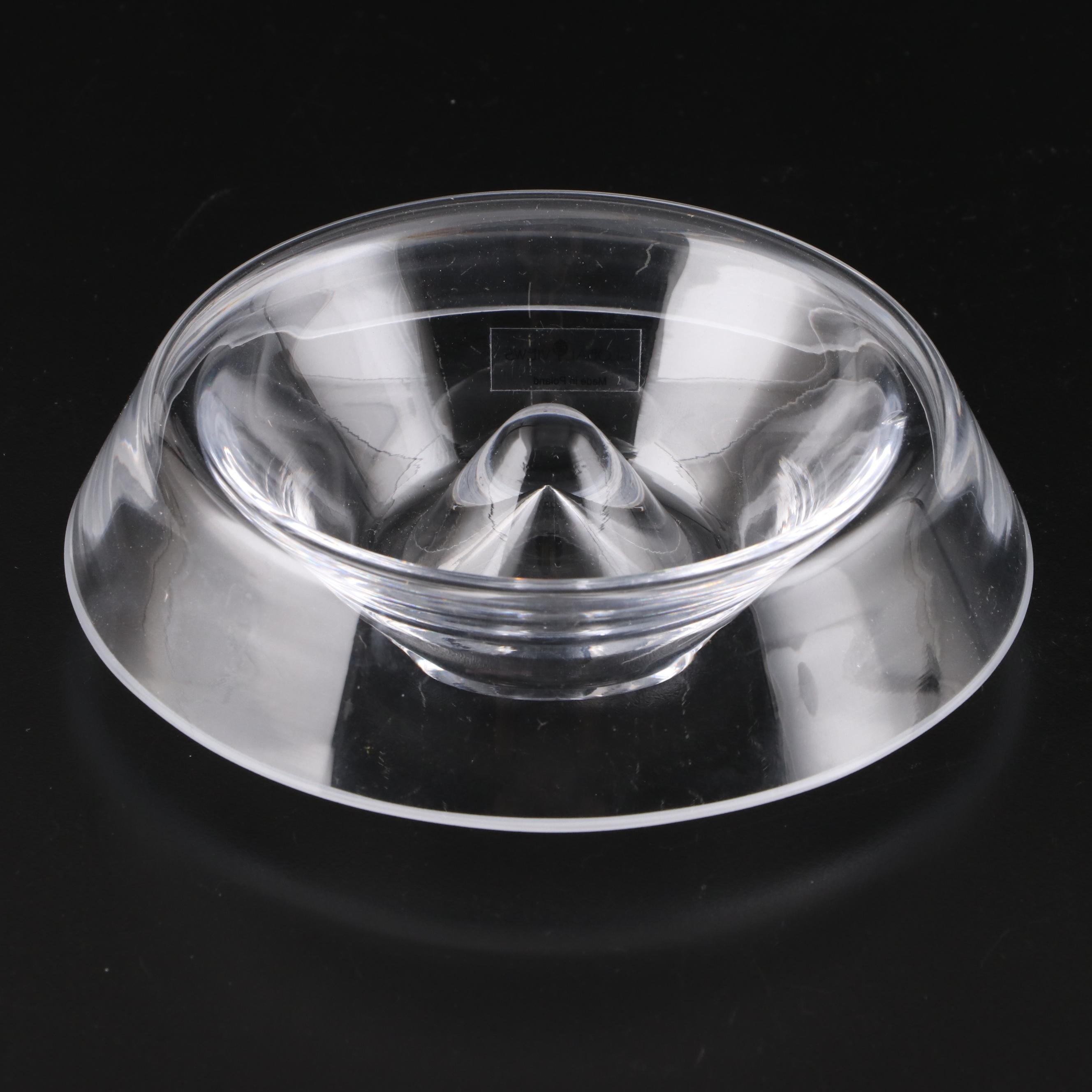 Global Views Clear Blown Glass Bowls with Spiral Stepped Metal Box