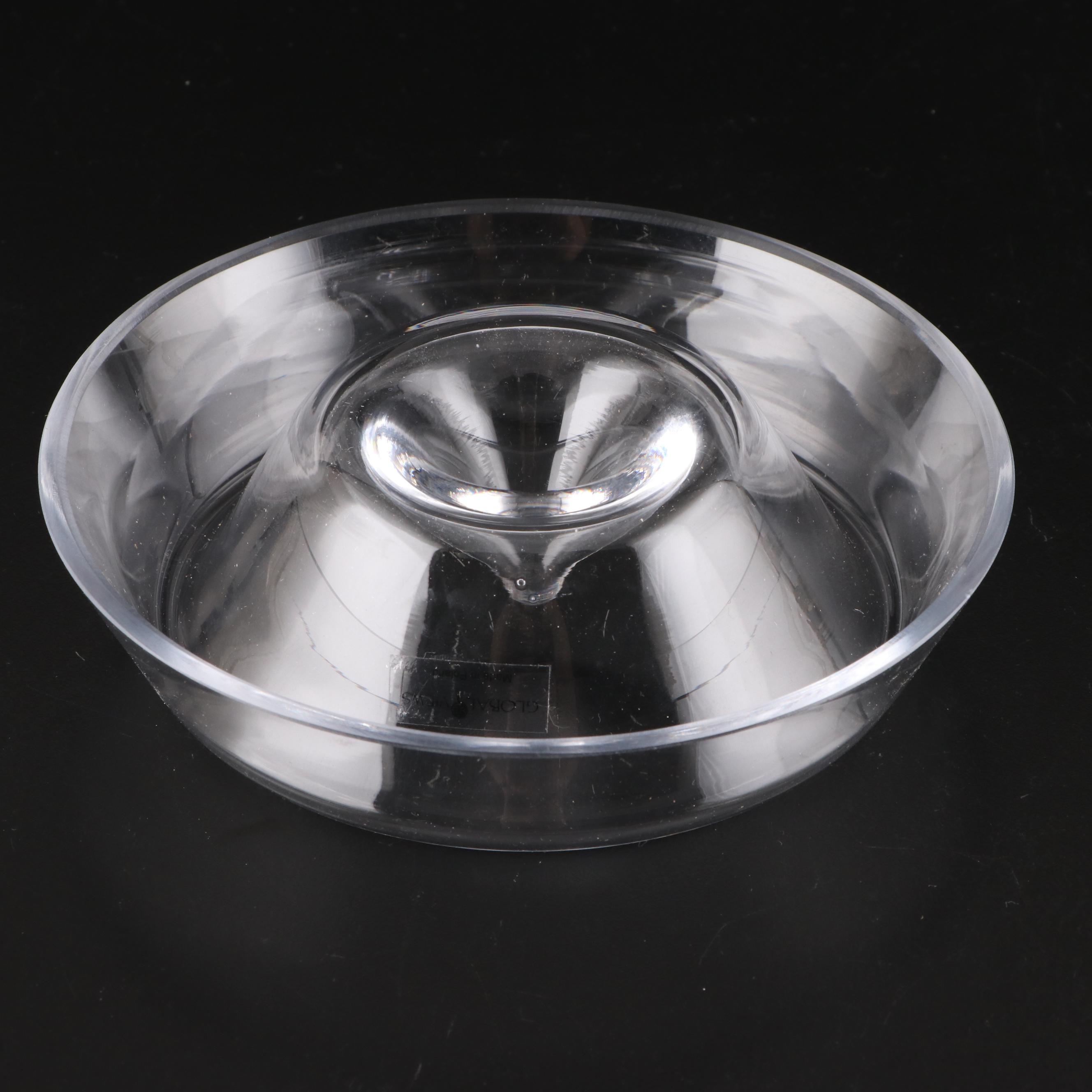 Global Views Clear Blown Glass Bowls with Spiral Stepped Metal Box