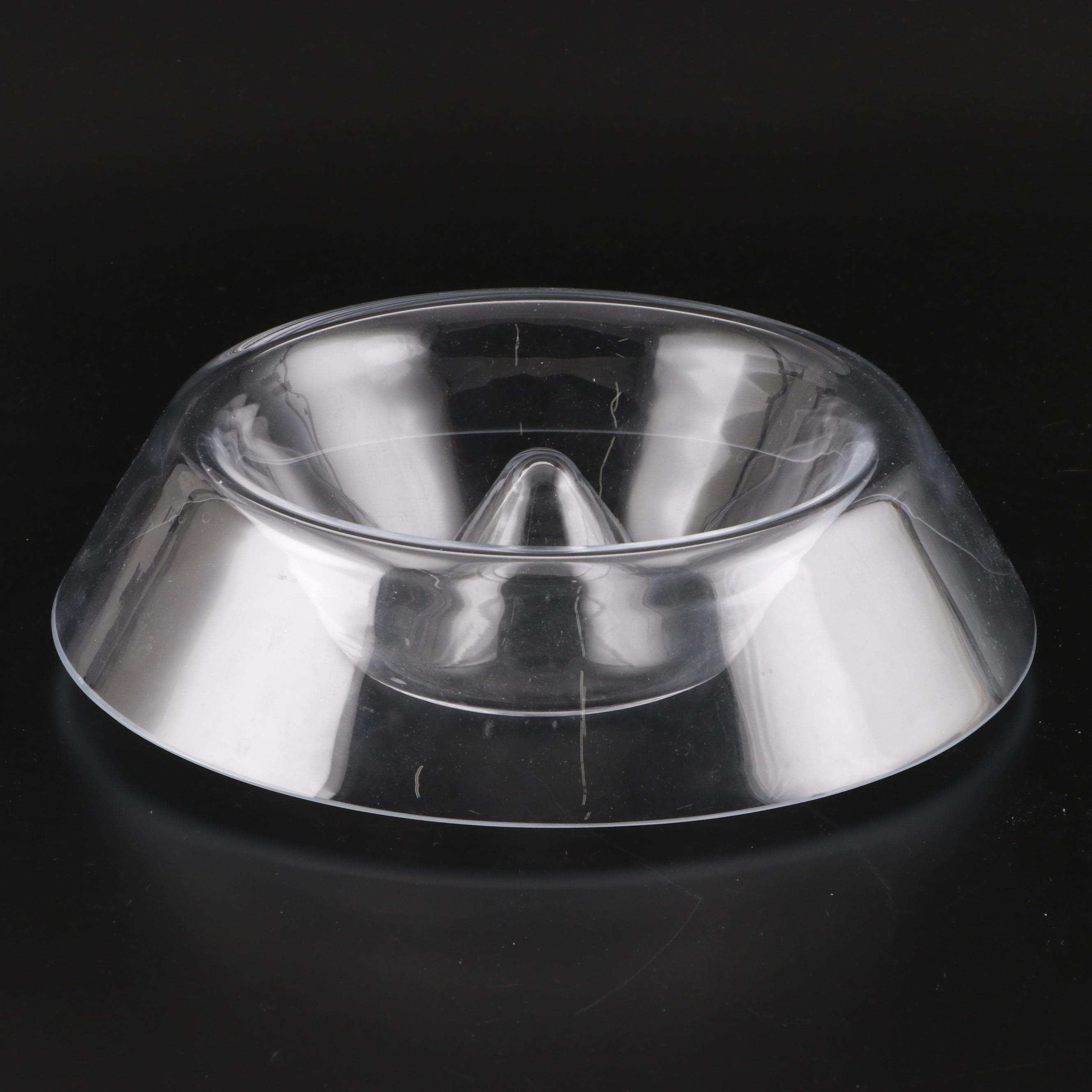 Global Views Clear Blown Glass Bowls with Spiral Stepped Metal Box