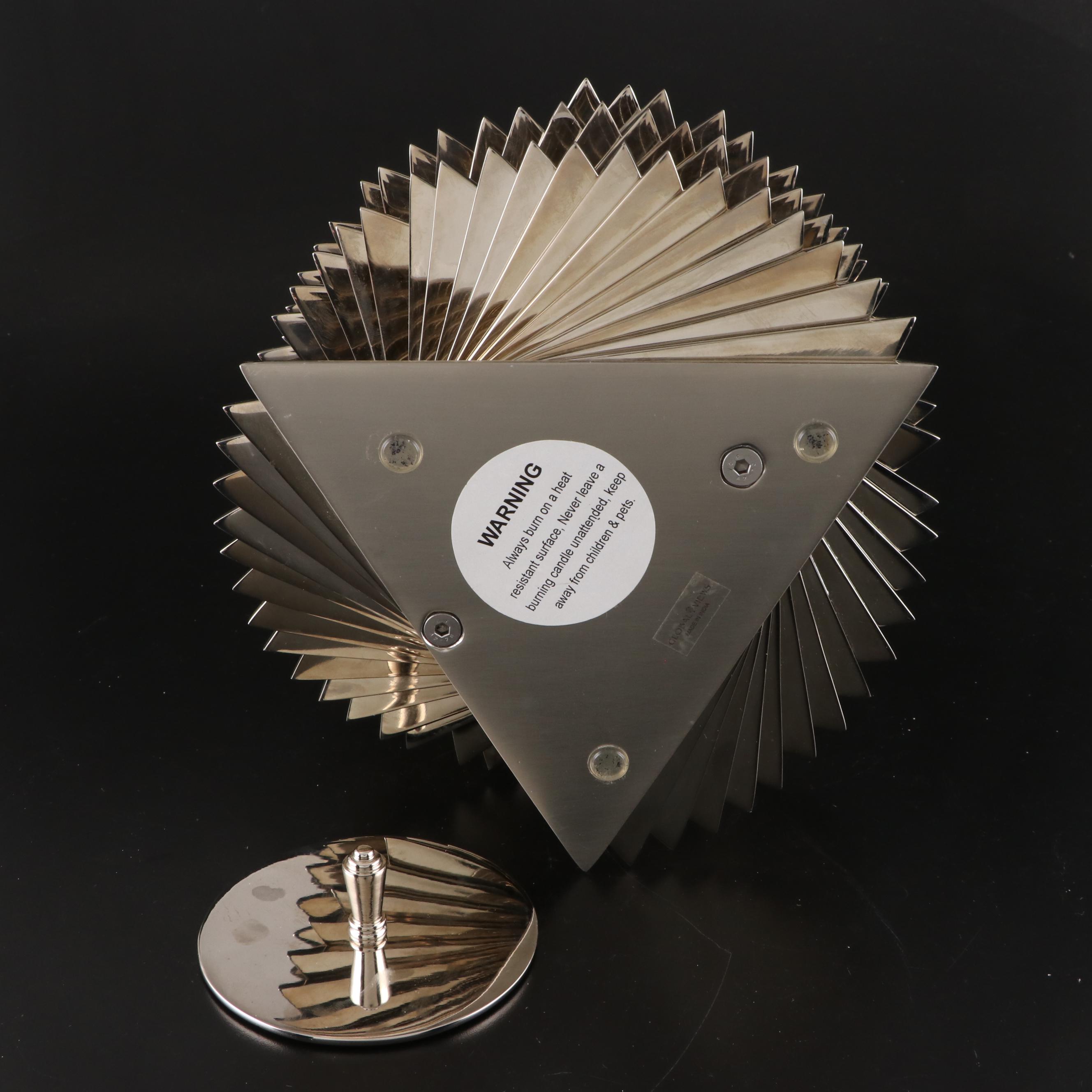 Global Views Clear Blown Glass Bowls with Spiral Stepped Metal Box