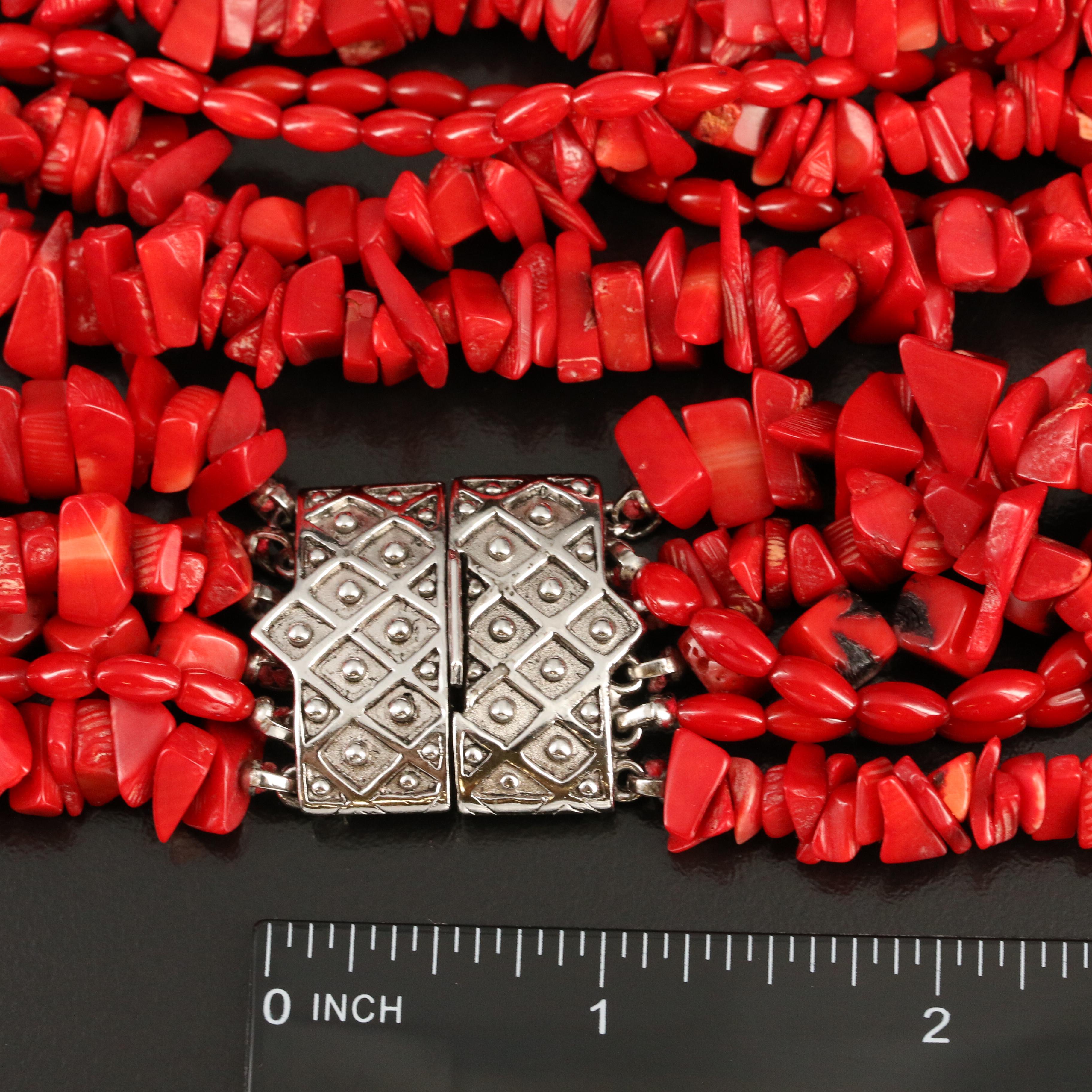 Ciner Coral Multi-Strand Necklace