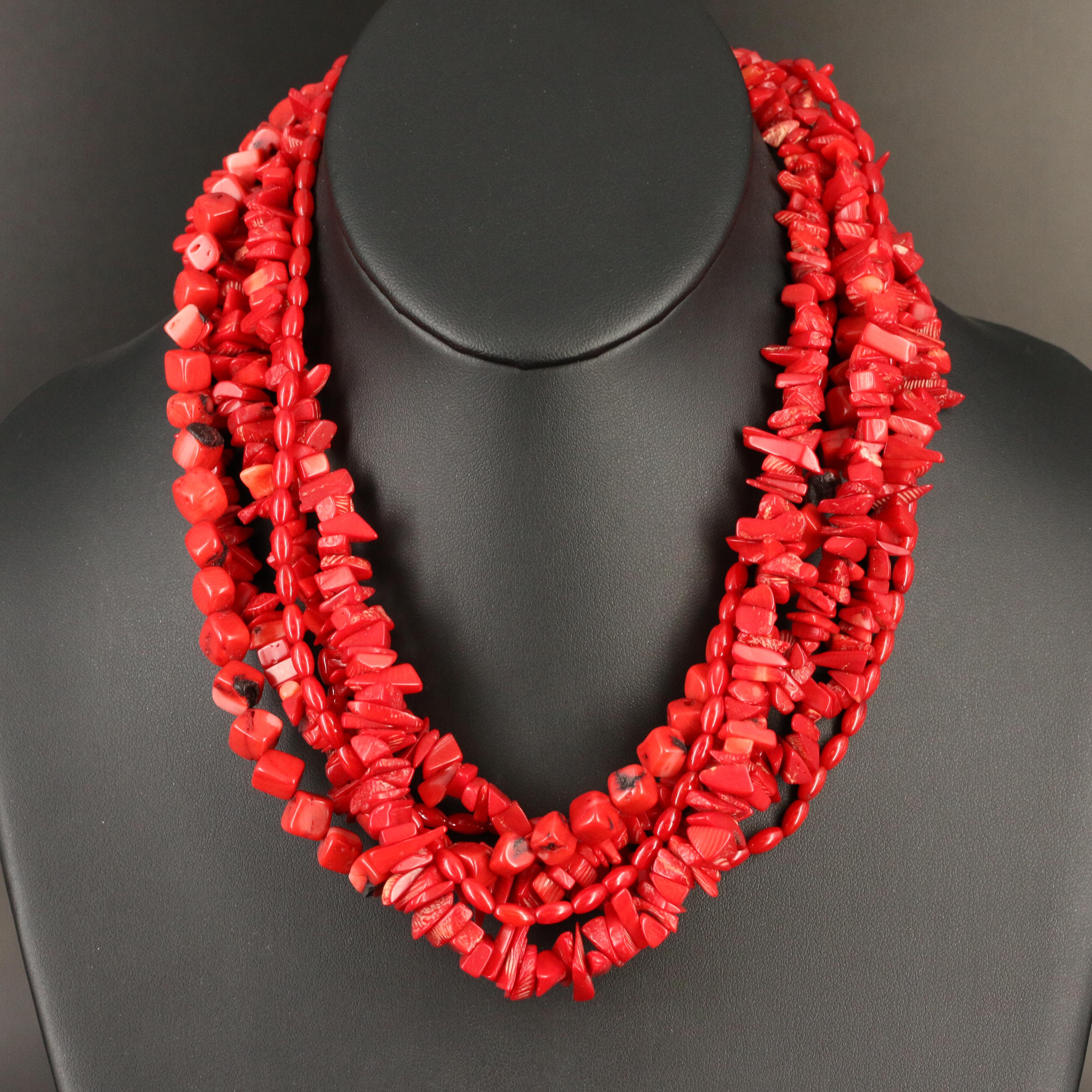 Ciner Coral Multi-Strand Necklace