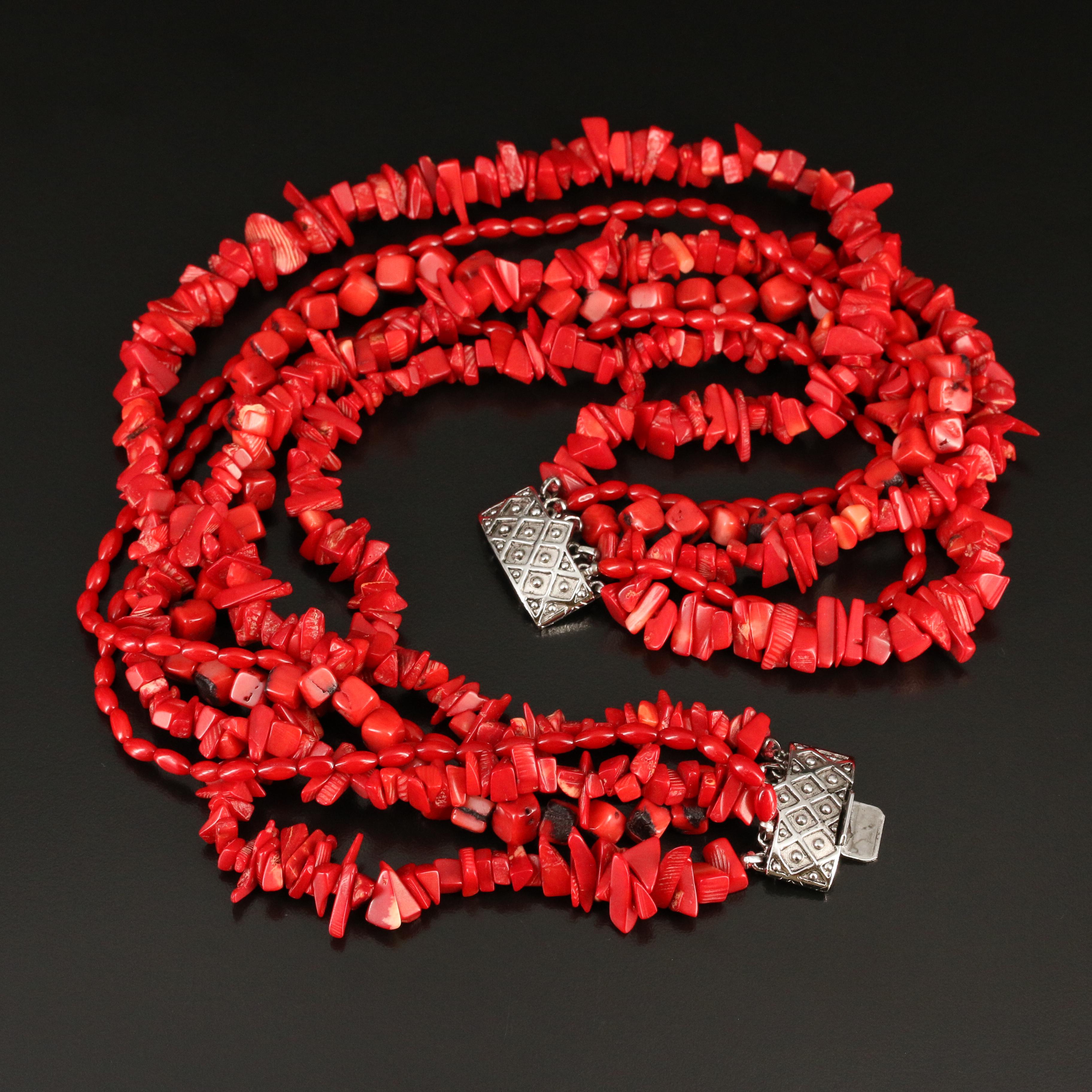 Ciner Coral Multi-Strand Necklace