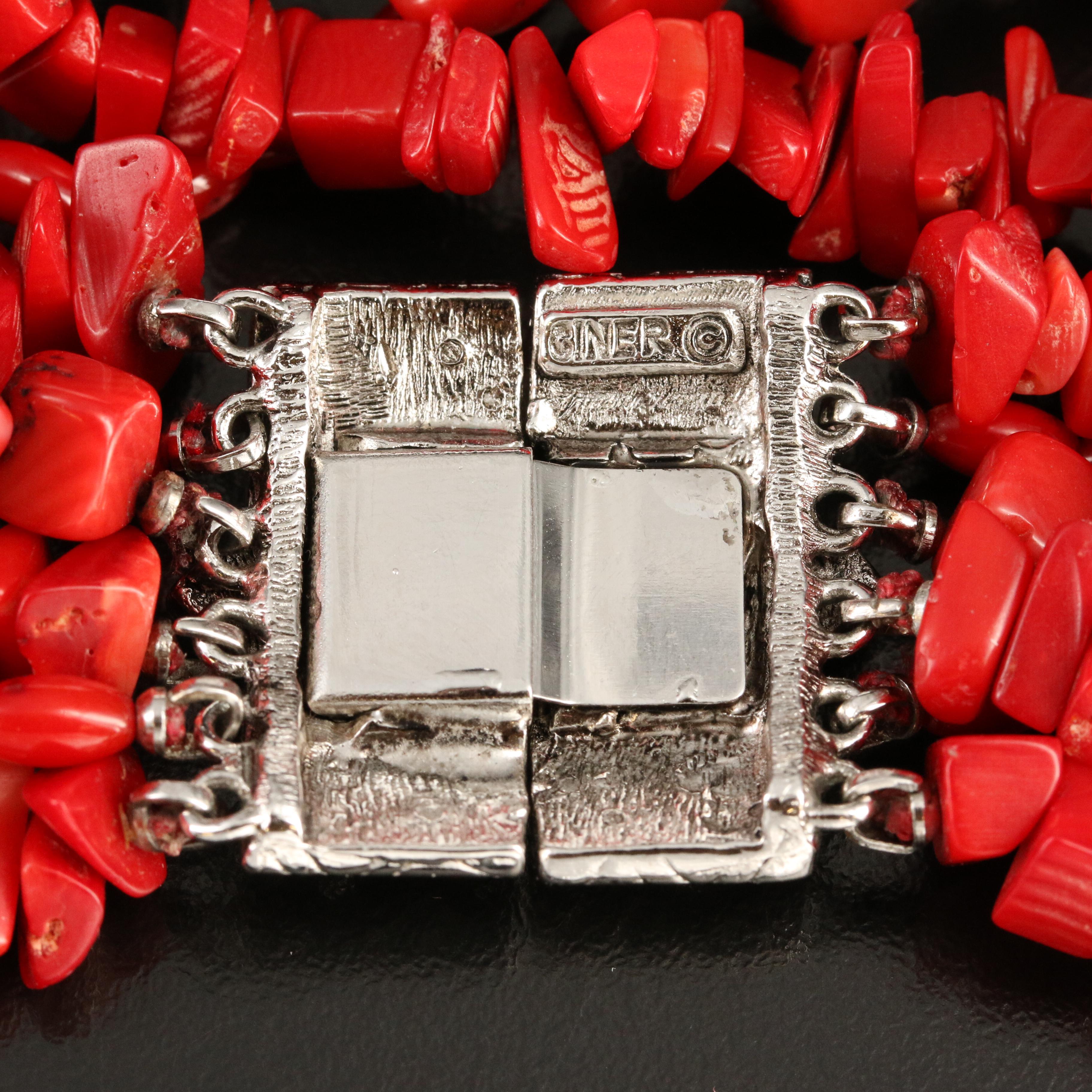 Ciner Coral Multi-Strand Necklace