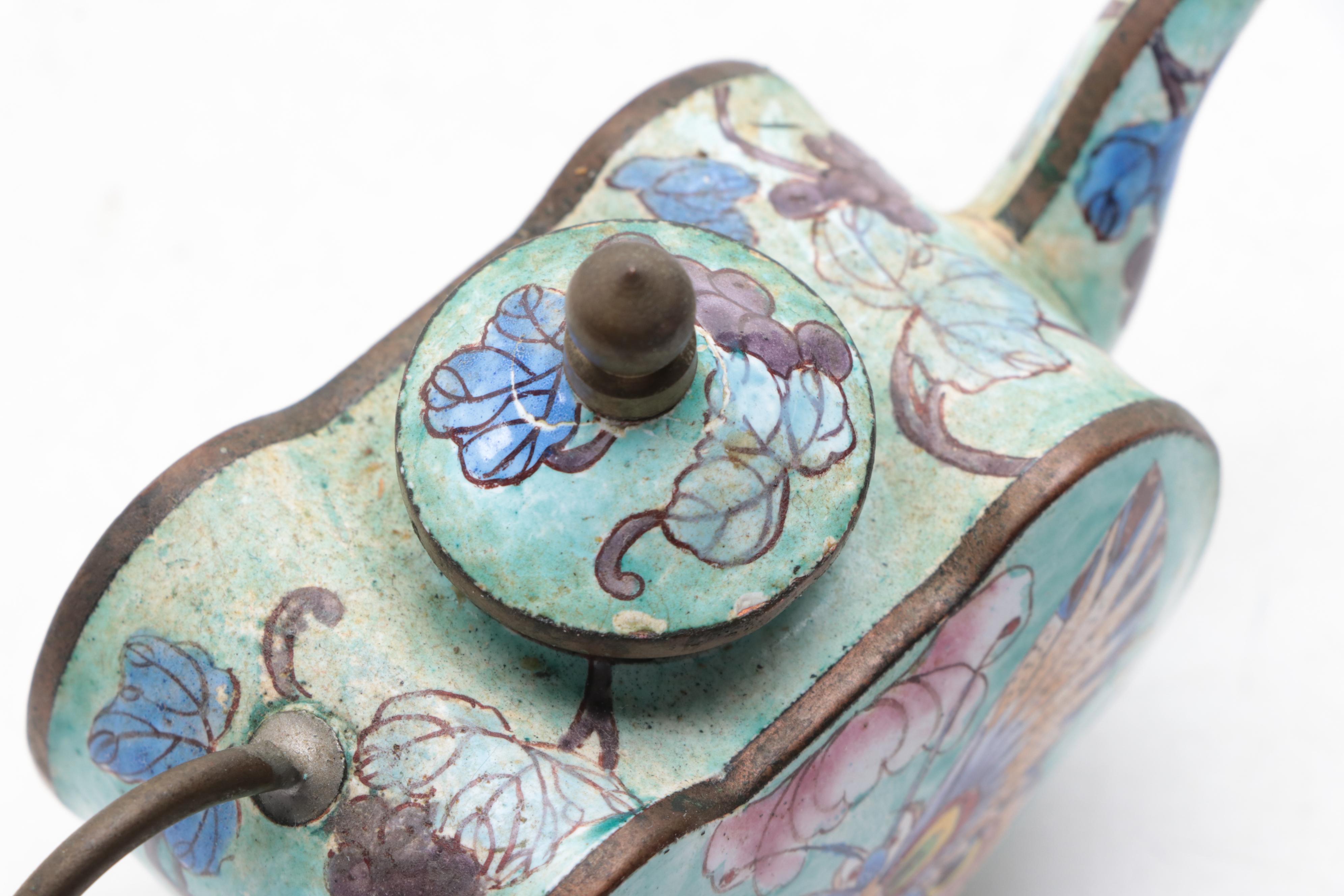 Chinese Kiln-Fired Enamel Teapots