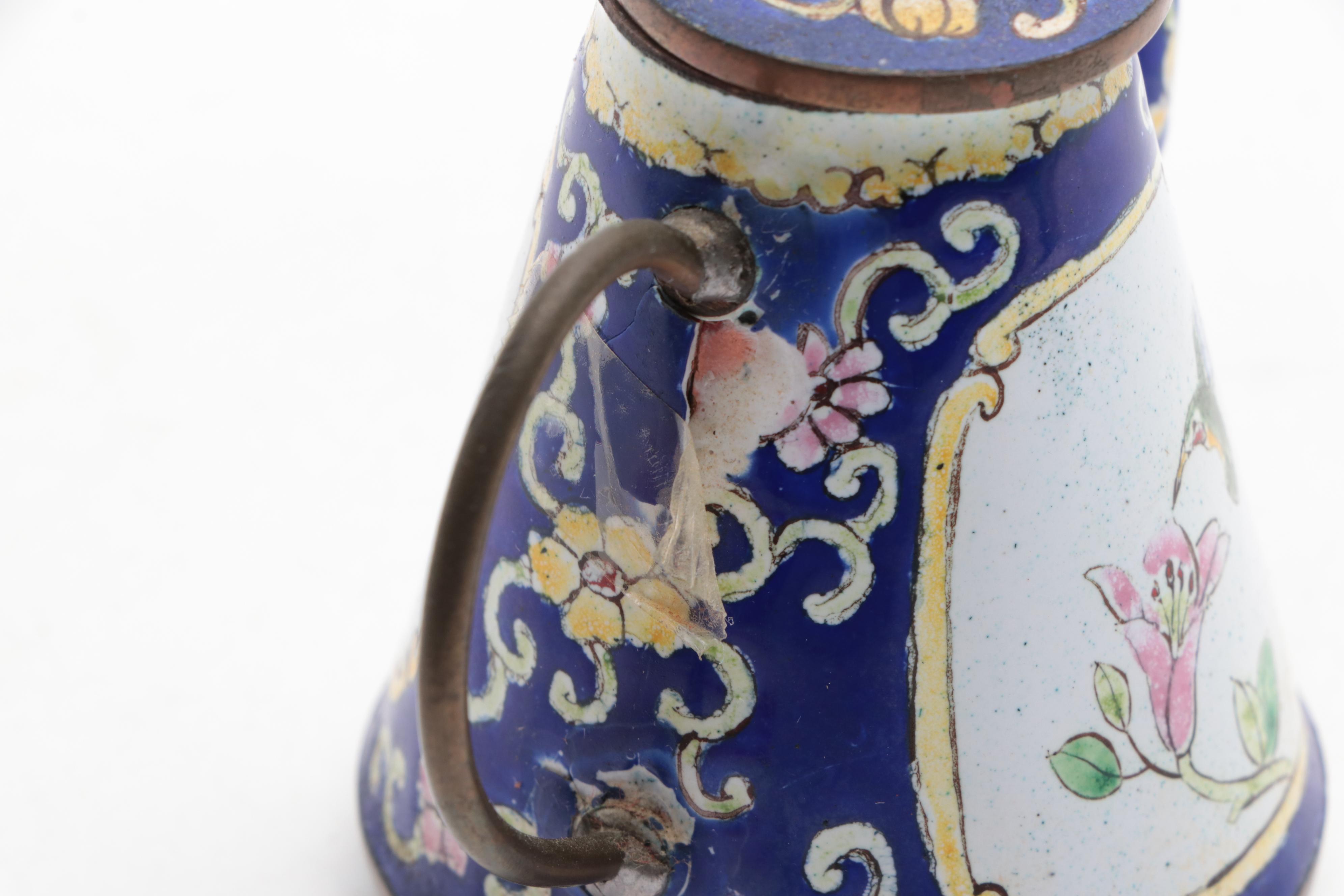 Chinese Kiln-Fired Enamel Teapots