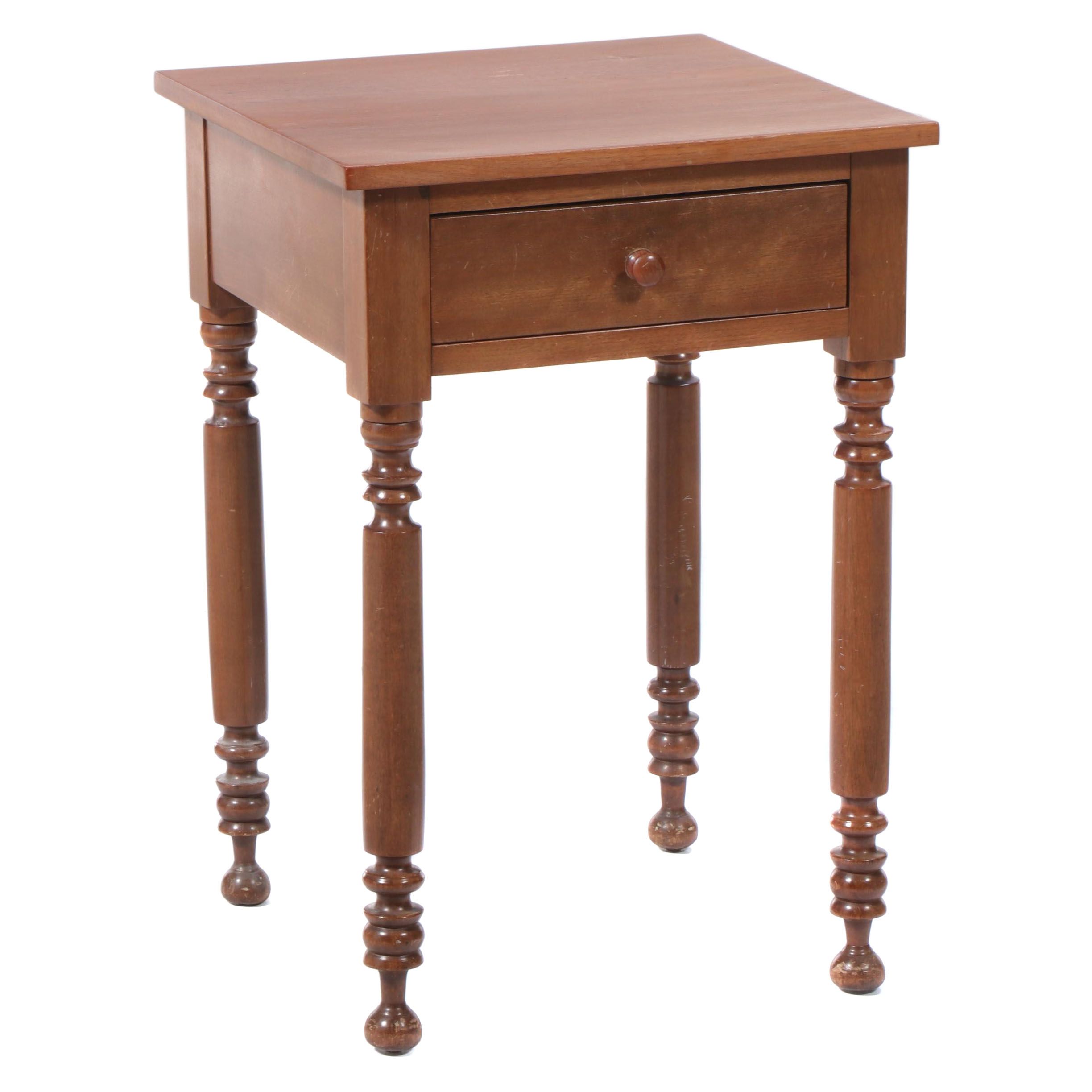 American Primitive Walnut Side Table, 19th Century