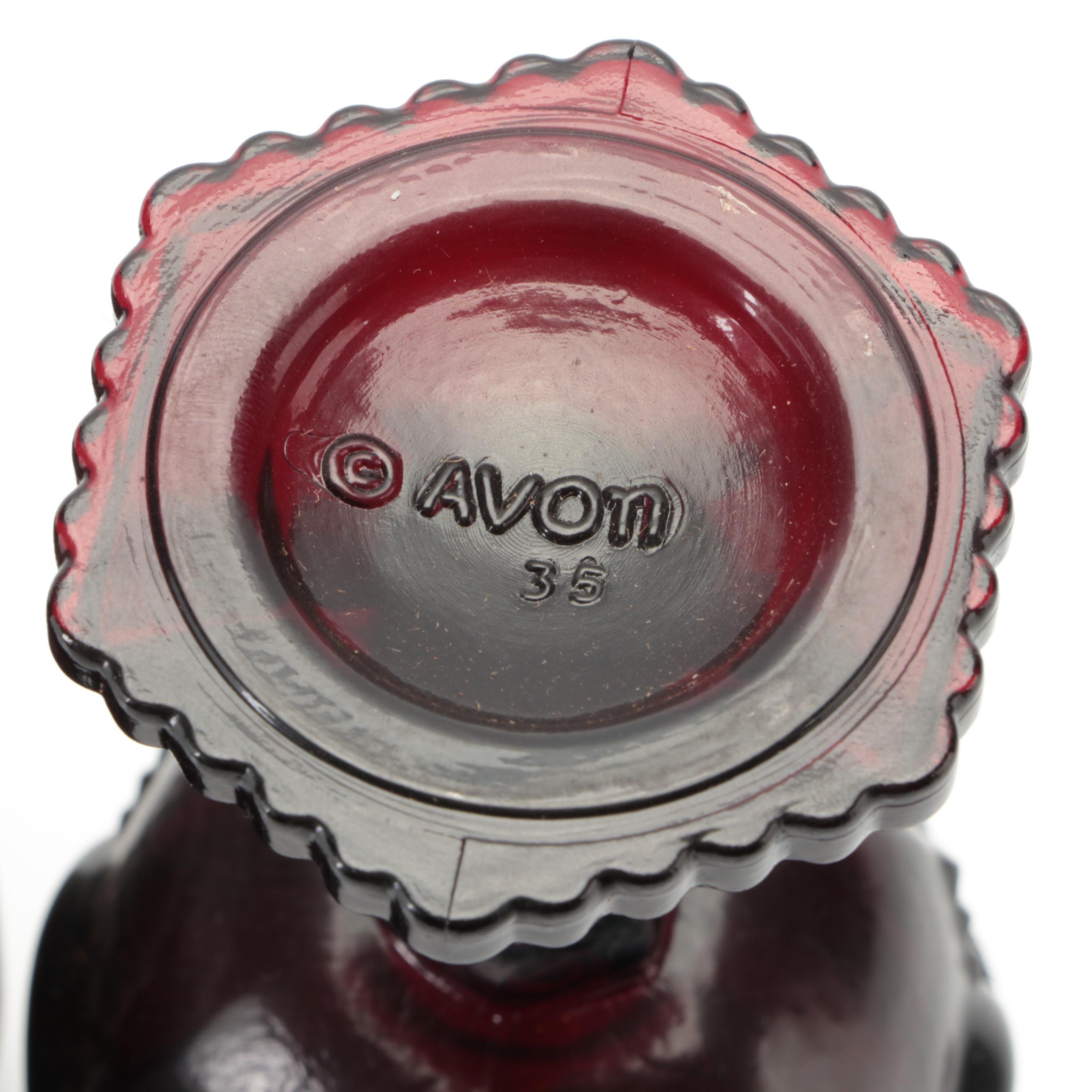 Avon "Cape Cod Ruby" Pressed Glass Goblets and Wine Glasses, 1975-1992