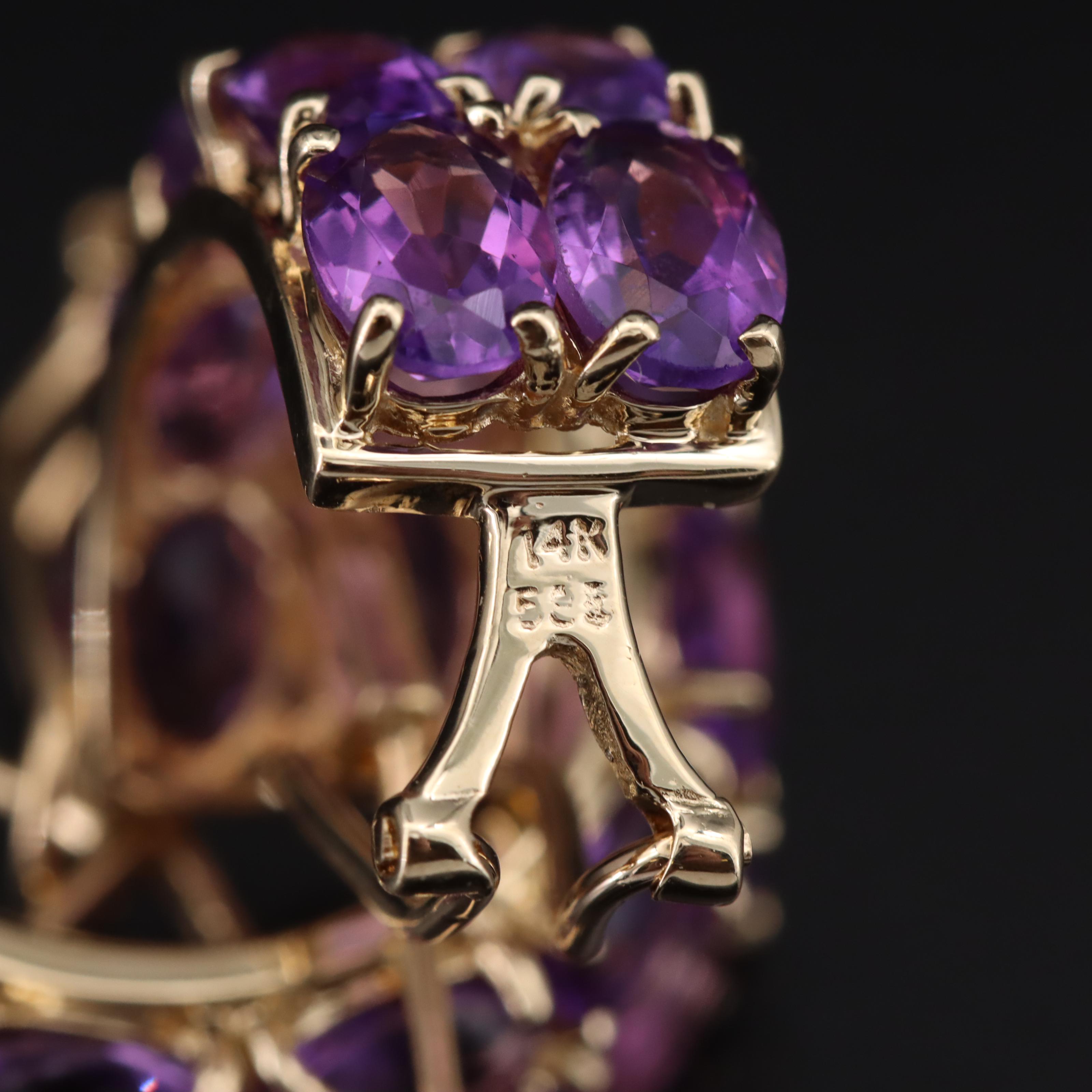 14K Amethyst Half-Hoop Earrings