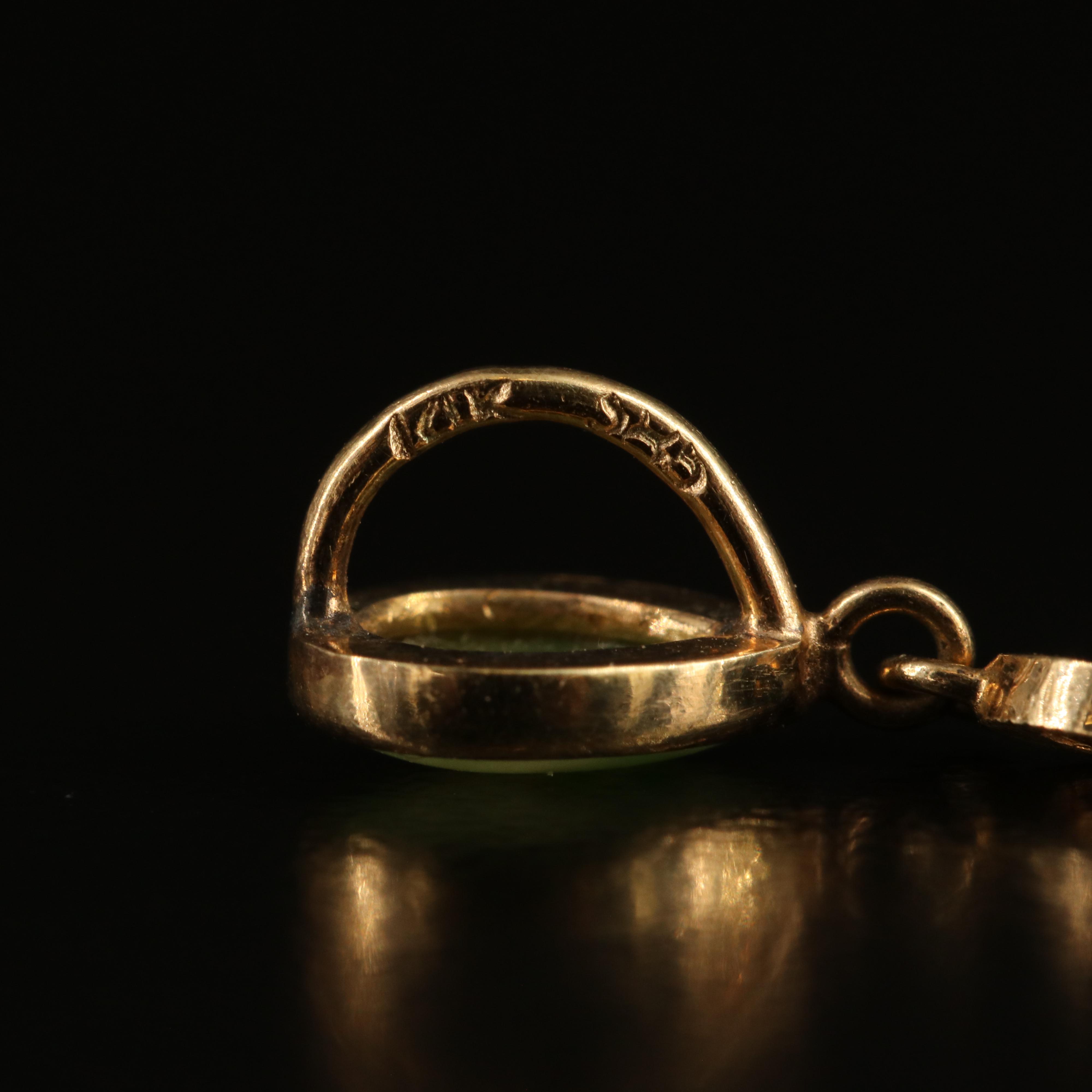 14K Jadeite Pendulum Pendant