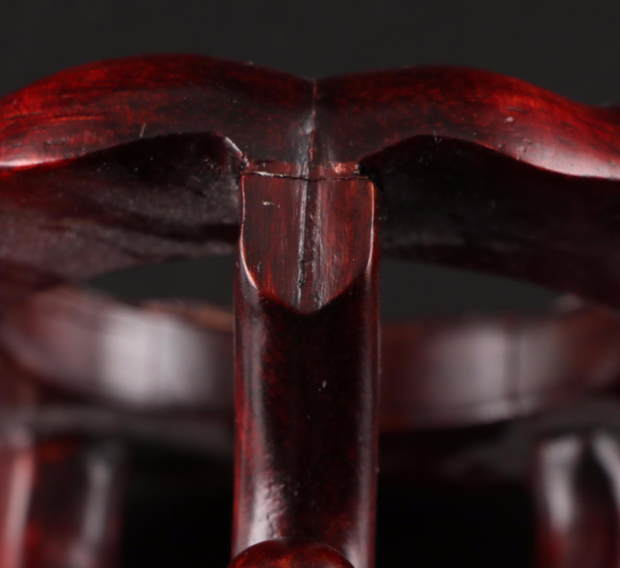 Japanese Hand-Painted Porcelain Onion Bulb Shaped Vase with Wood Stand