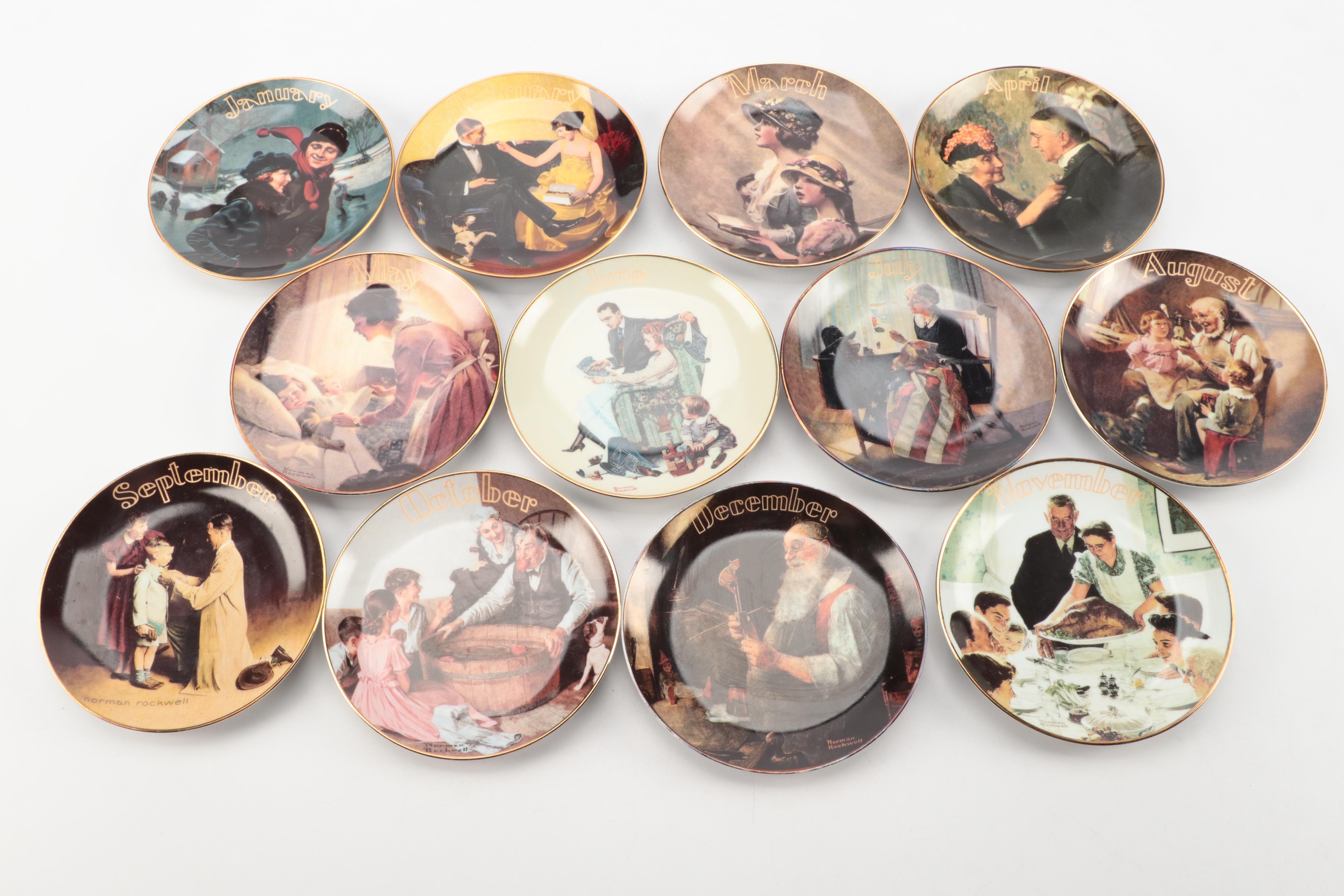 Bradford Exchange Norman Rockwell "For All Time" Collector Plate Wall Calendar