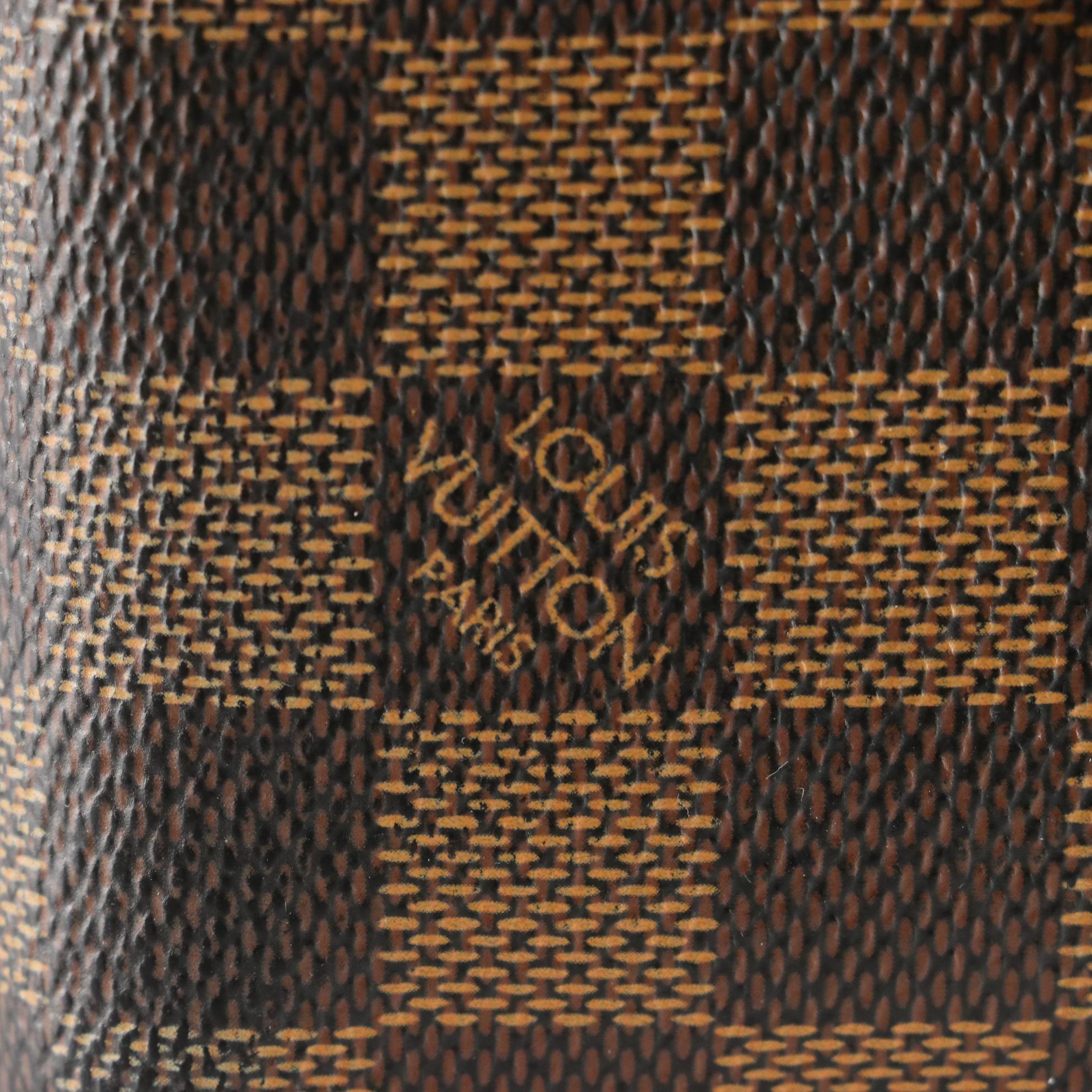 Louis Vuitton Porte-Monnaie Kiss Lock Wallet in Damier Ebene Canvas