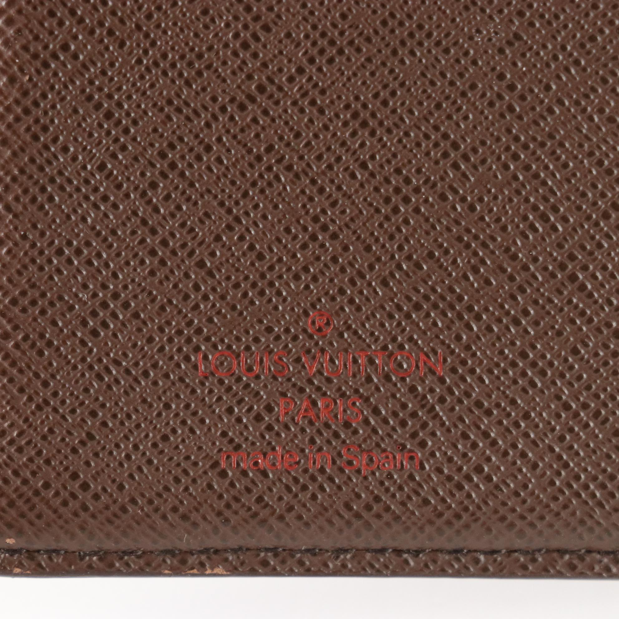 Louis Vuitton Porte-Monnaie Kiss Lock Wallet in Damier Ebene Canvas