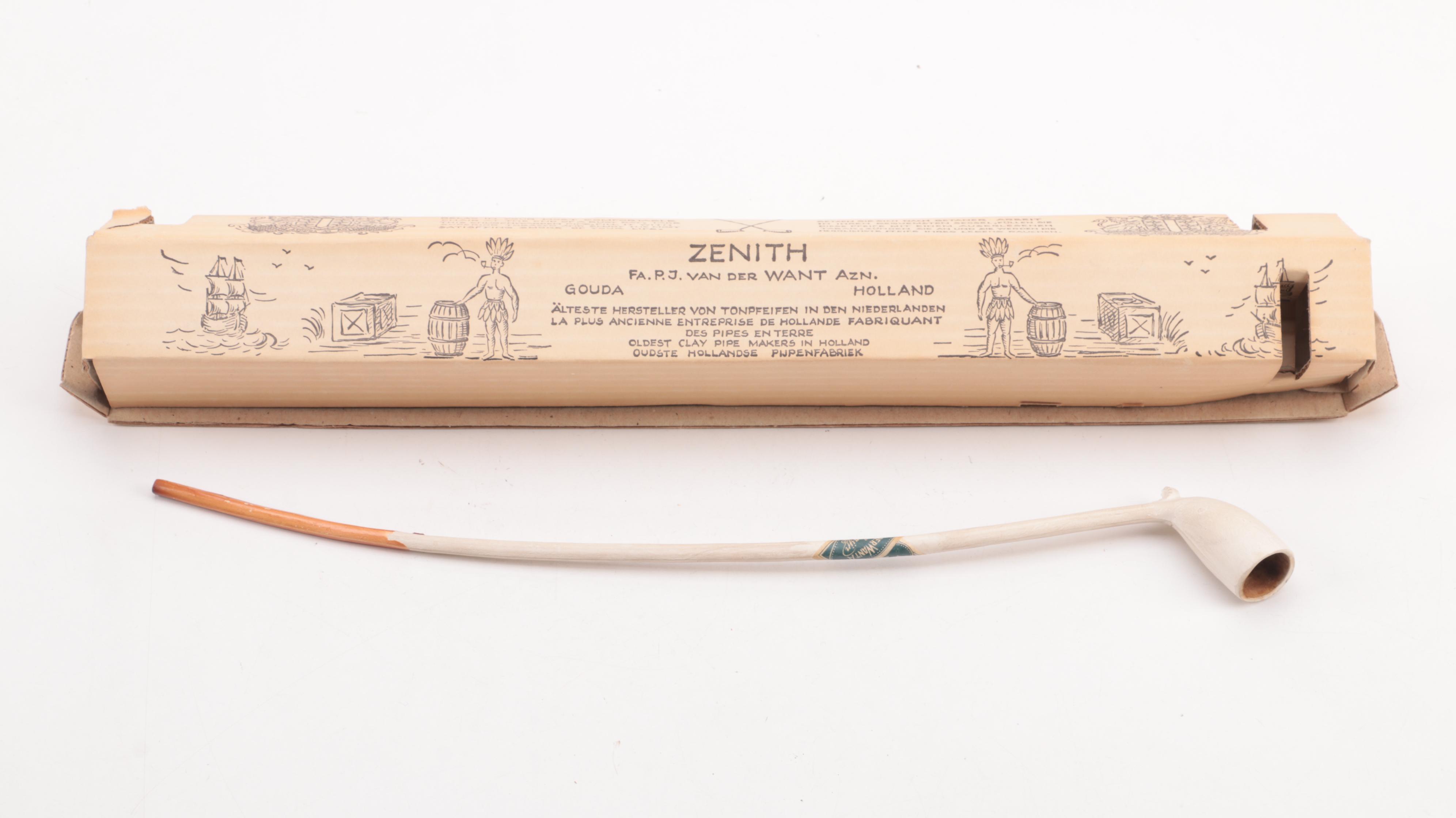 Carved Briar Tobacco Pipes with Other Clay and Wood Pipes