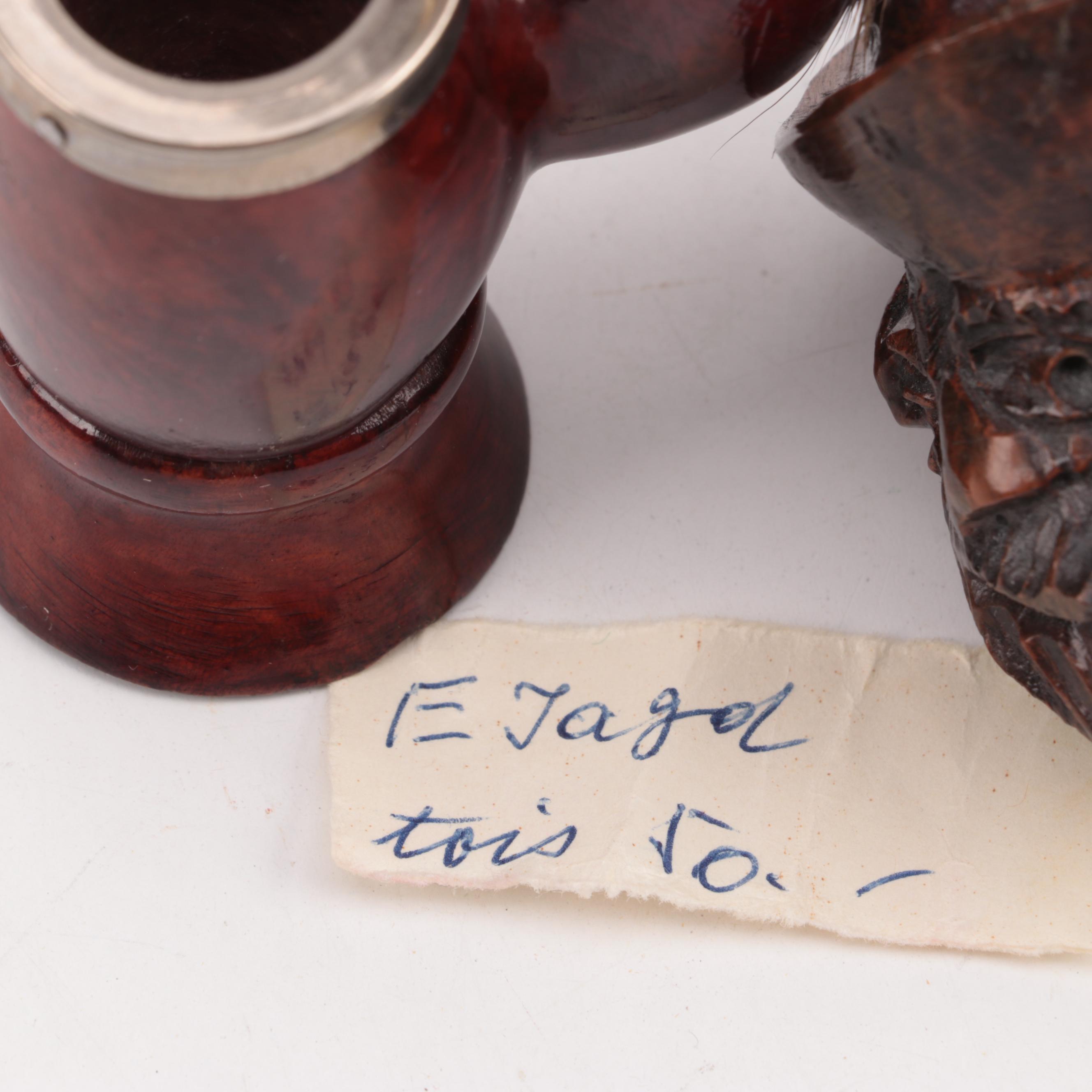 Carved Briar Tobacco Pipes with Other Clay and Wood Pipes